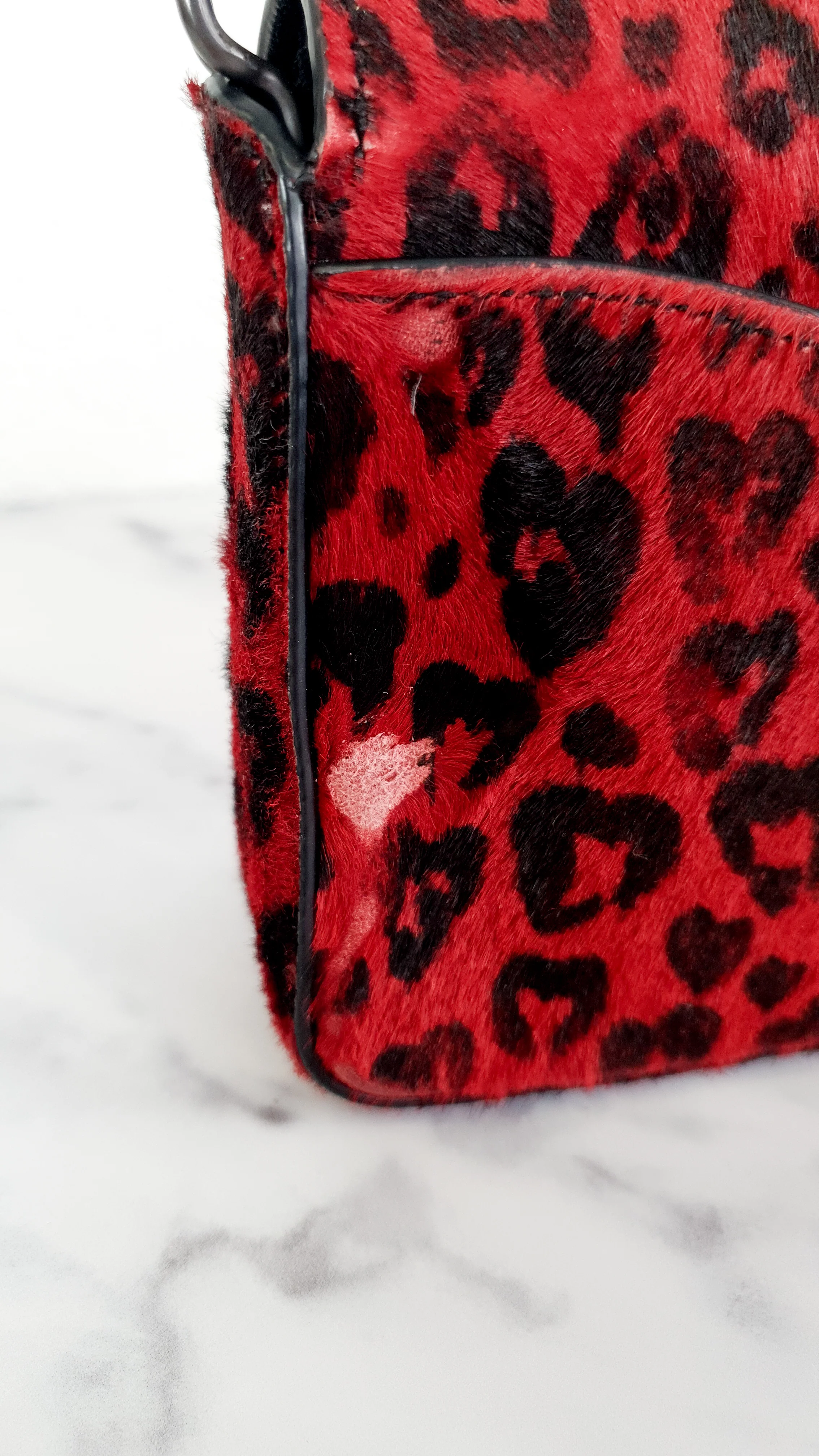 Coach 1941 Dinky Wild Beast Heart Crossbody Bag With in Red & Black Leopard Haircalf & leather & - Coach 38209 - Image 7