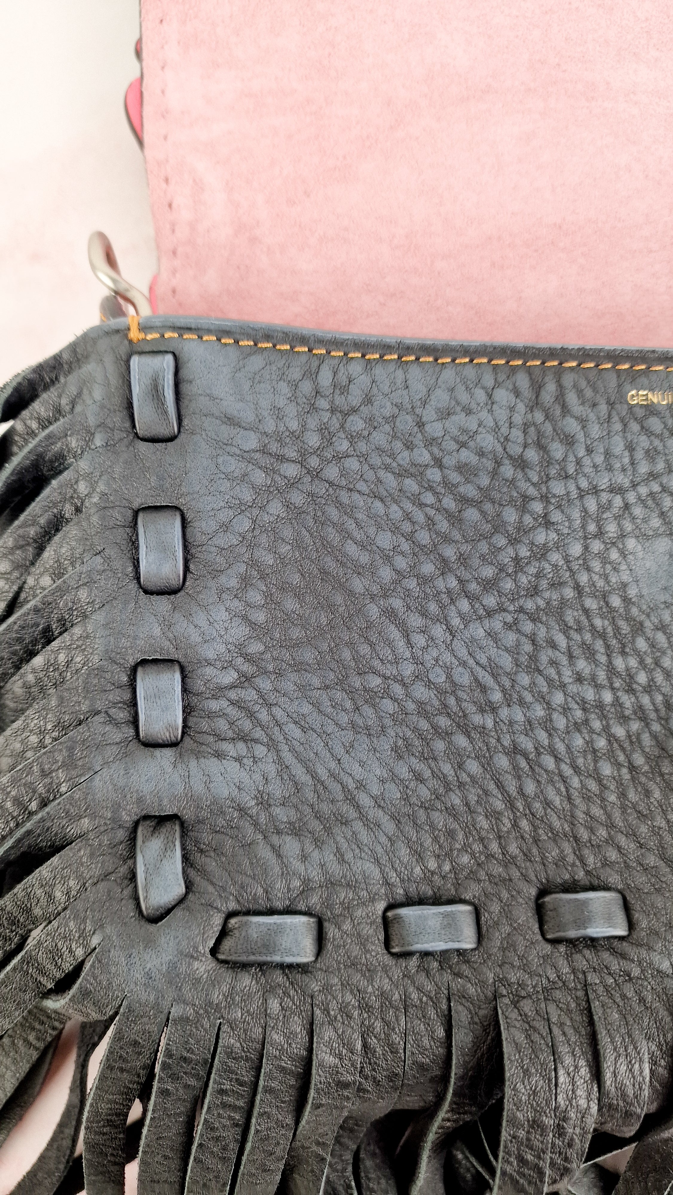 Coach 1941 Dinky With Wild Tea Roses & Fringe in Black & Pink - Crossbody Shoulder Bag Floral Flowers Tooled Leather Appliqué - Coach 86847 - Image 23