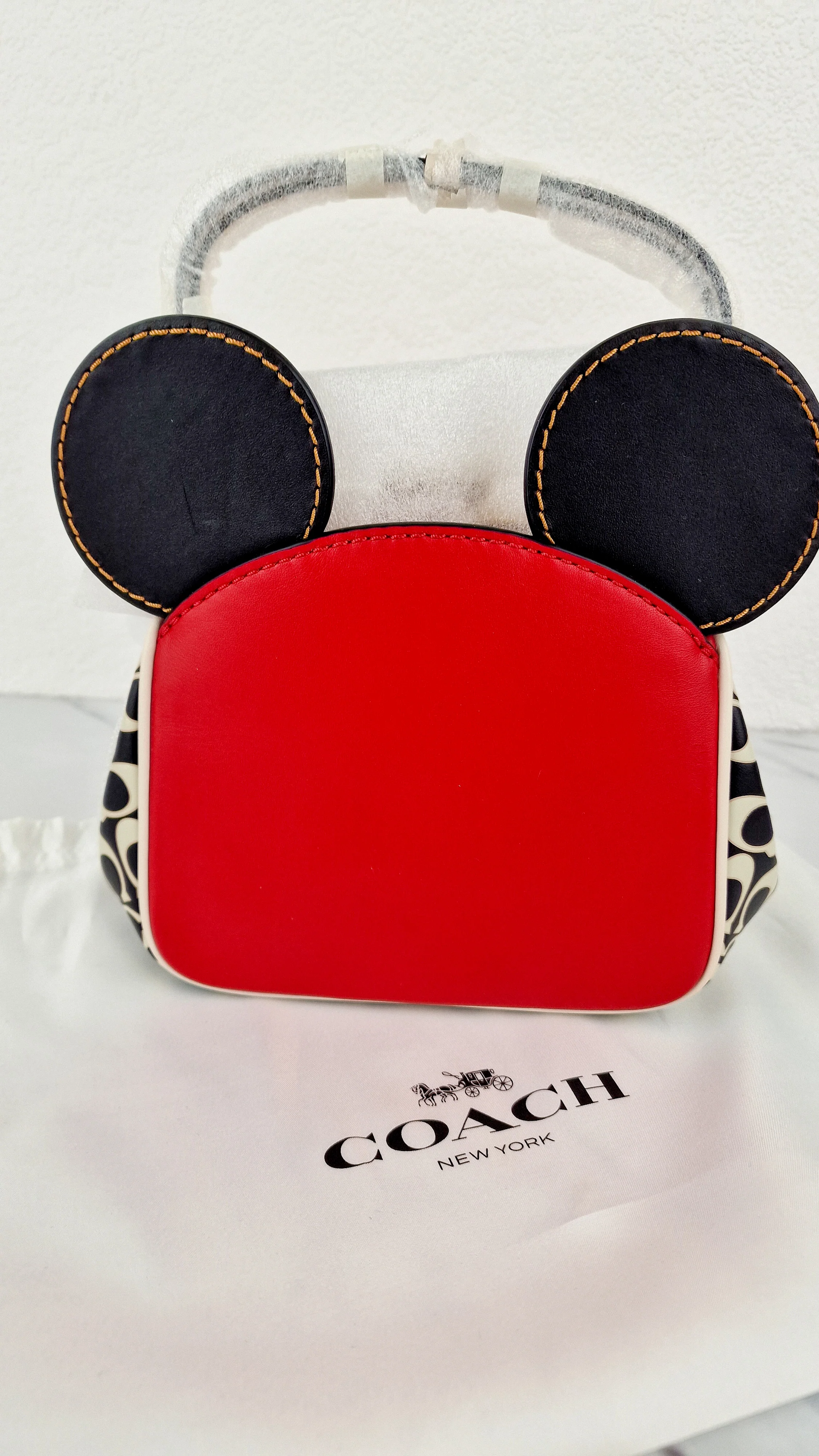 Coach 1941 Disney x Keith Haring Mickey Mouse Ears Kisslock Bag Retro Mickey Mouse Coach Signature in Red, White Black Leather - Handbag Crossbody - Coach 7416 - Image 5