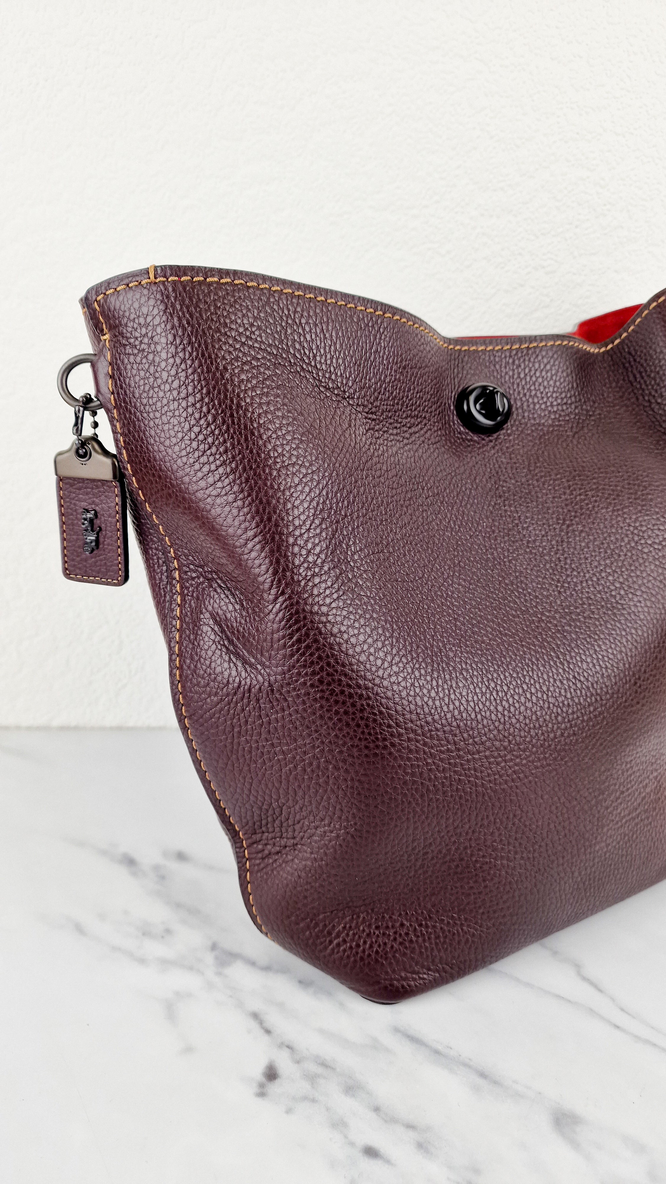 Coach 1941 Duffle Bag in Oxblood Brown Pebble Leather - Crossbody bag - Coach 58019 - Image 2