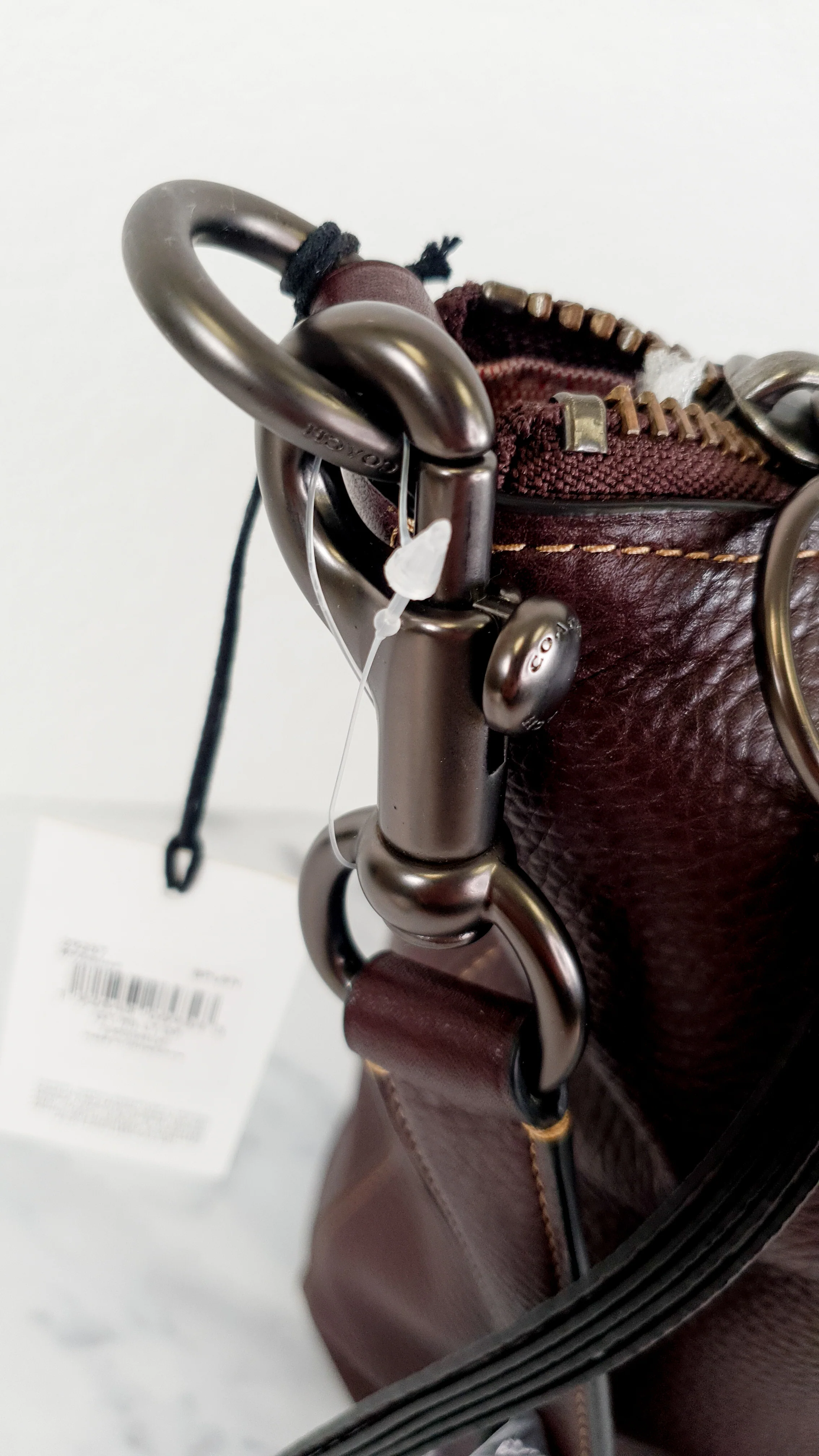 Coach 1941 Duffle Bag in Oxblood Pebble Leather with Zip Top - Coach 29257 - Image 3