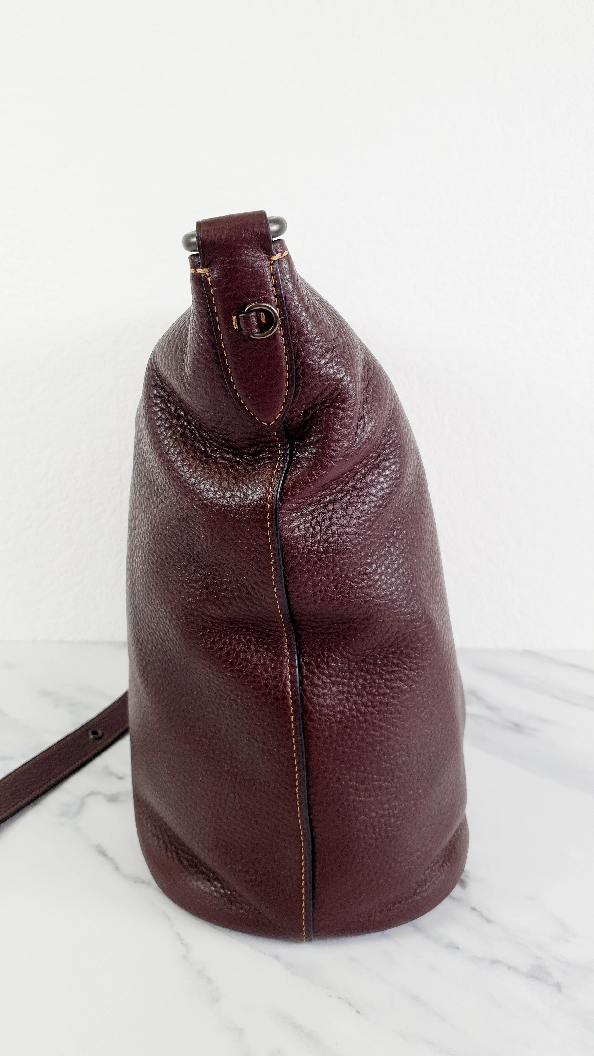 Coach 1941 Duffle Bag in Oxblood Pebble Leather with Zip Top - Coach 29257 - Image 5