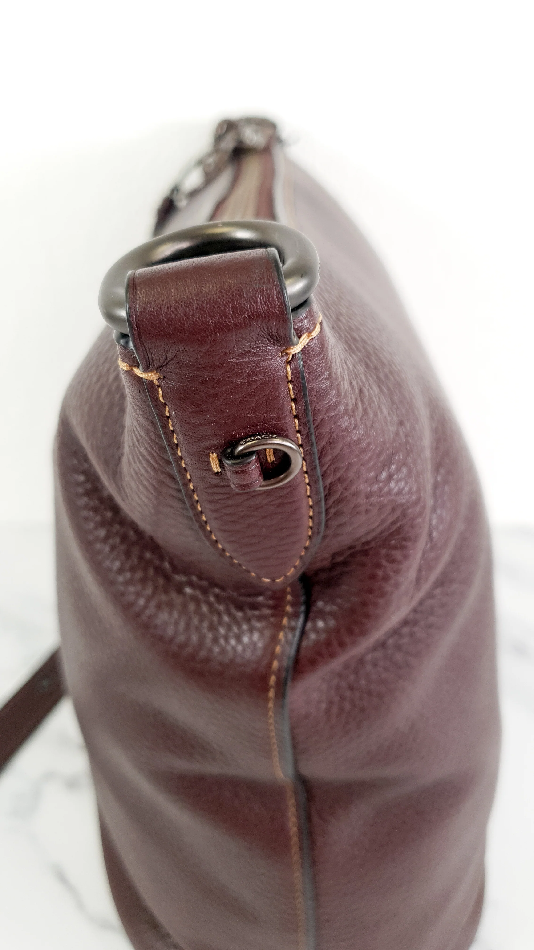 Coach 1941 Duffle Bag in Oxblood Pebble Leather with Zip Top - Coach 29257 - Image 6