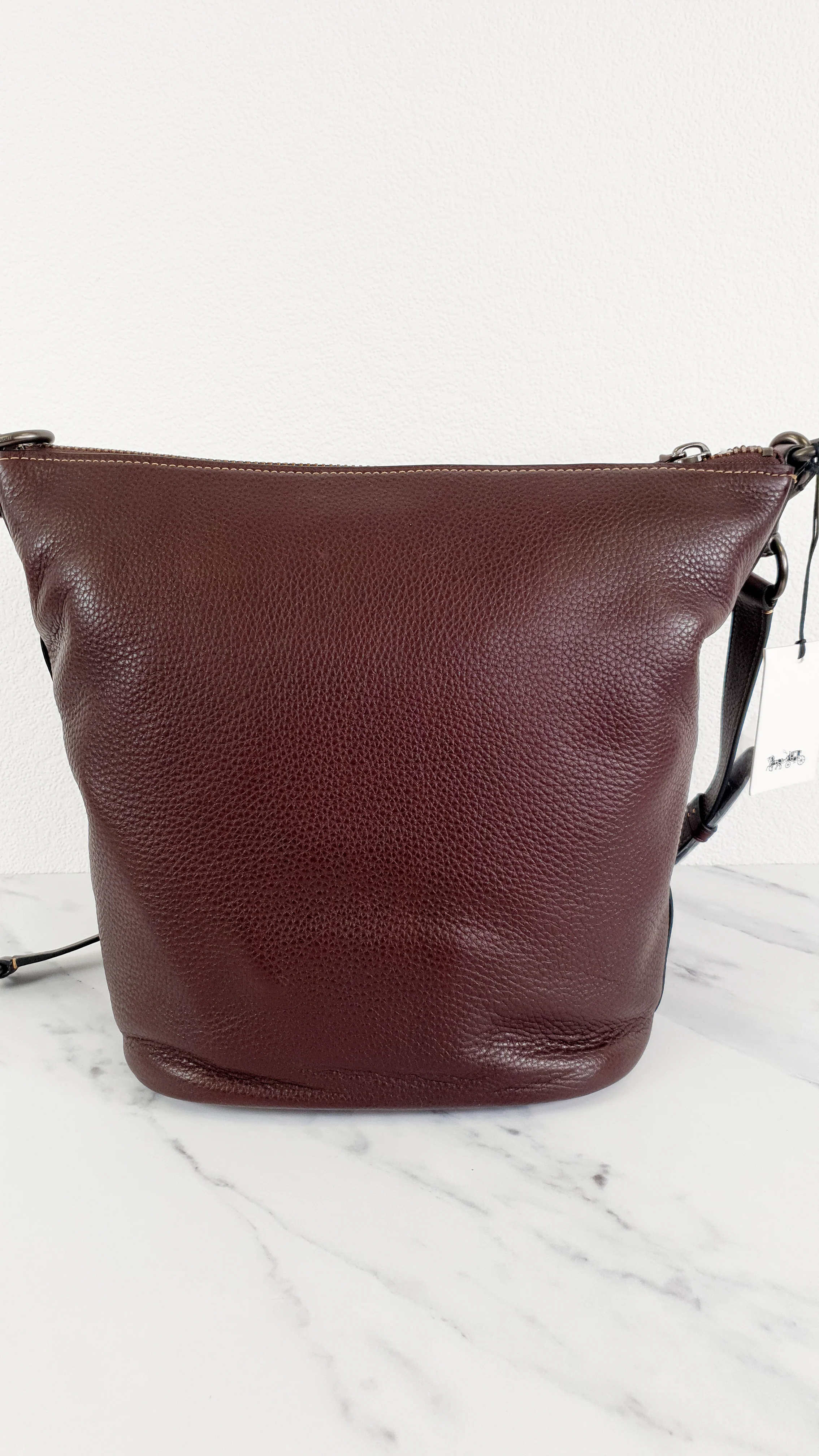Coach 1941 Duffle Bag in Oxblood Pebble Leather with Zip Top - Coach 29257 - Image 7