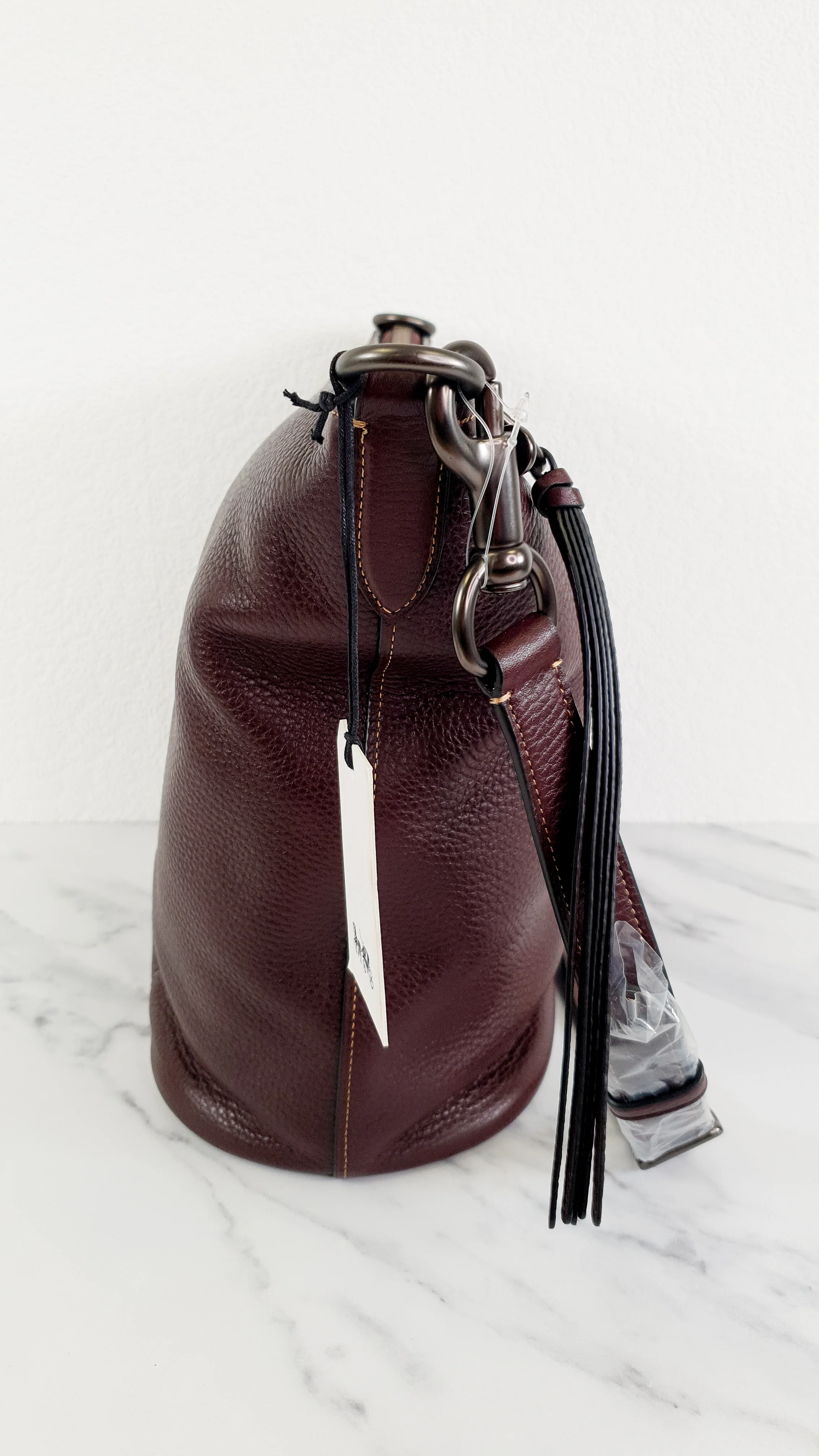 Coach 1941 Duffle Bag in Oxblood Pebble Leather with Zip Top - Coach 29257 - Image 9