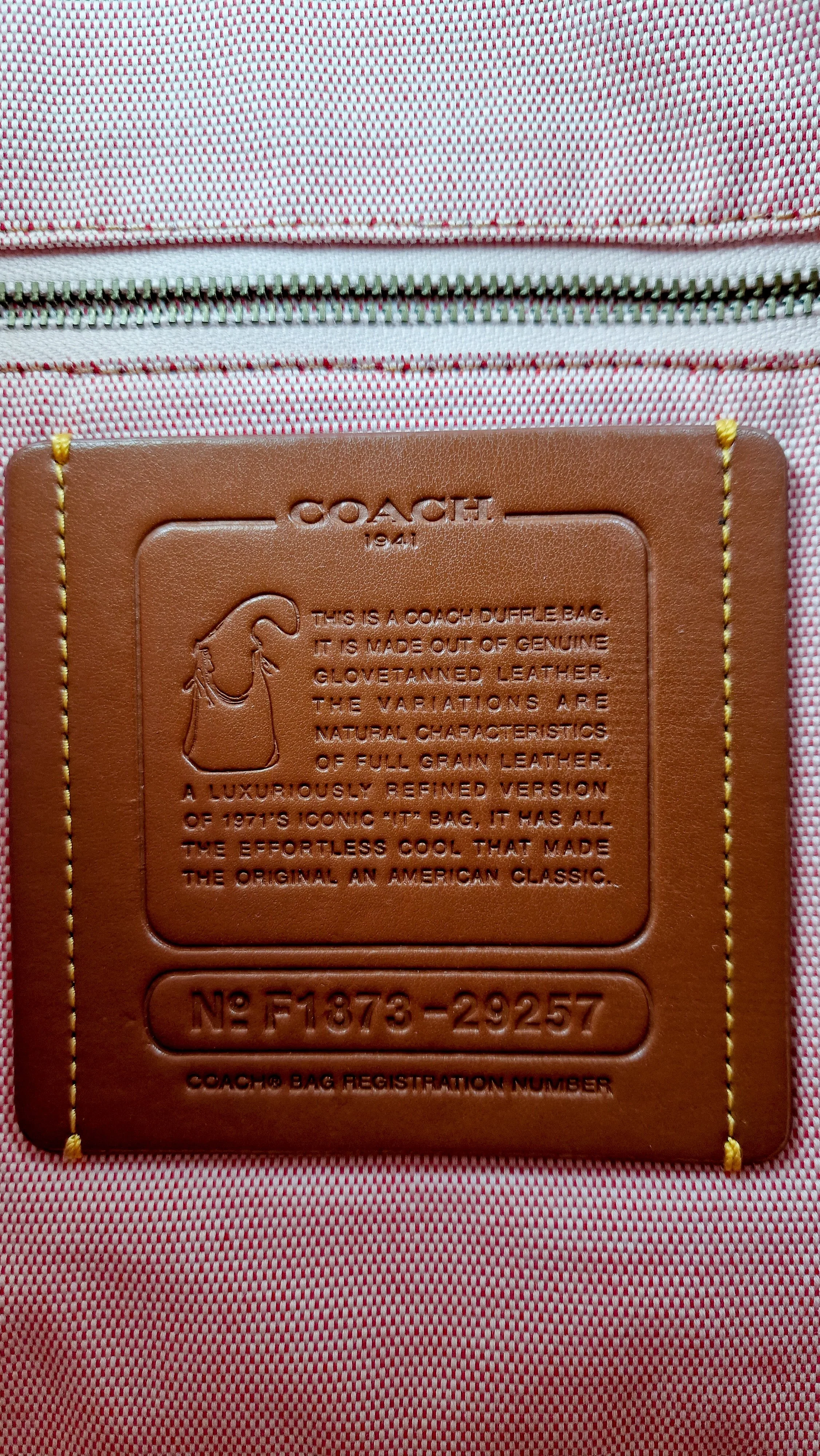 Coach 1941 Duffle Bag in Oxblood Pebble Leather with Zip Top Coach 29257 - Image 13