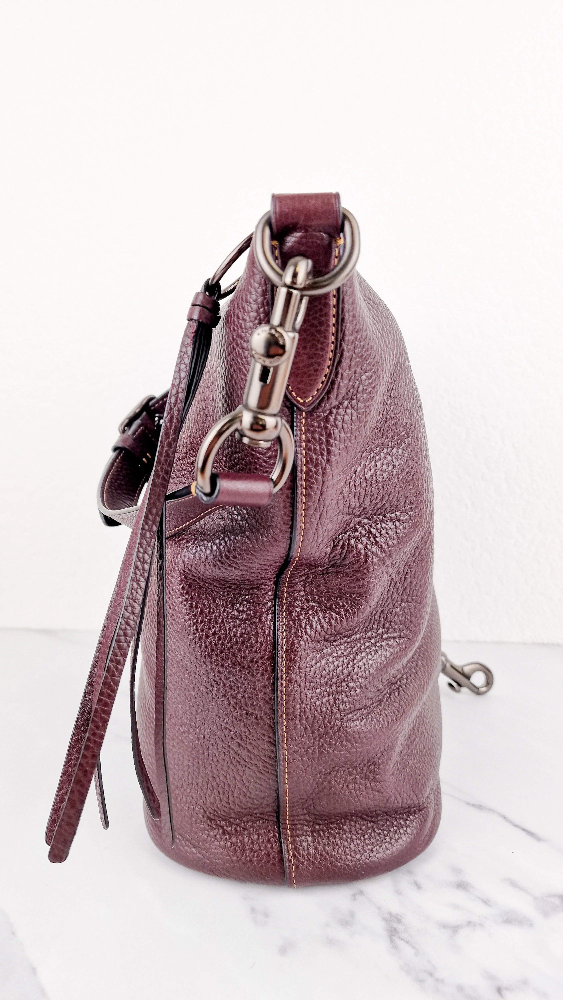 Coach 1941 Duffle Bag in Oxblood Pebble Leather with Zip Top Coach 29257 - Image 6