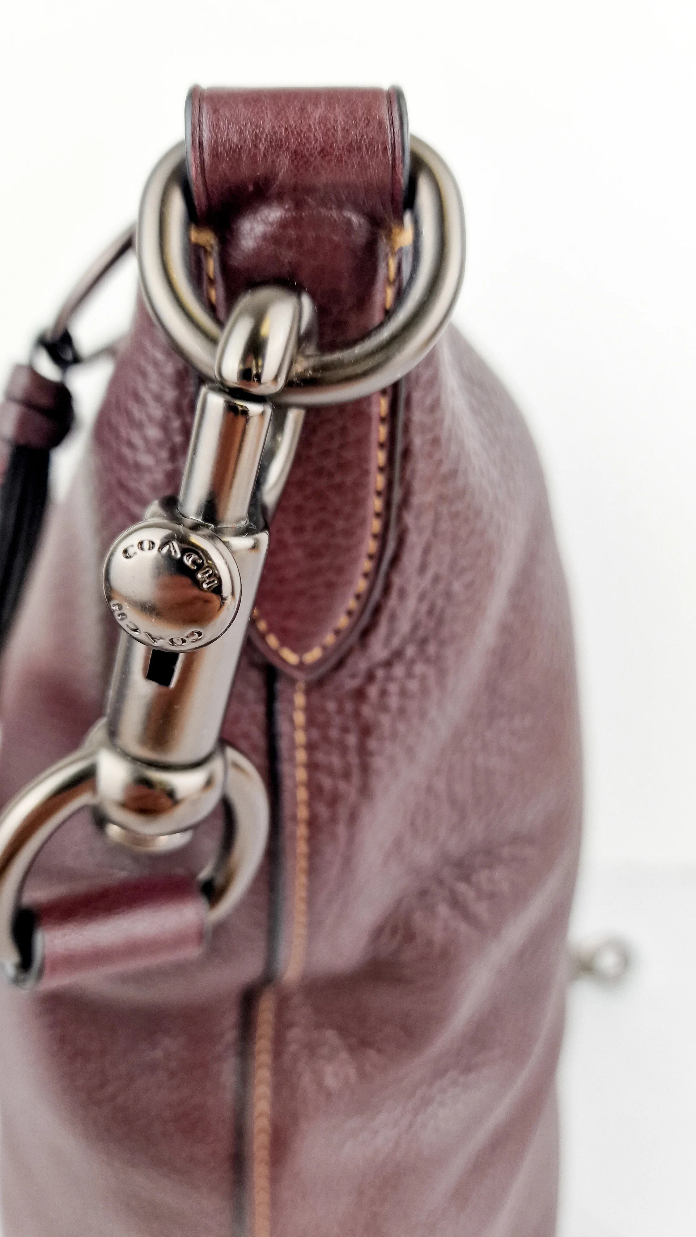 Coach 1941 Duffle Bag in Oxblood Pebble Leather with Zip Top Coach 29257 - Image 7