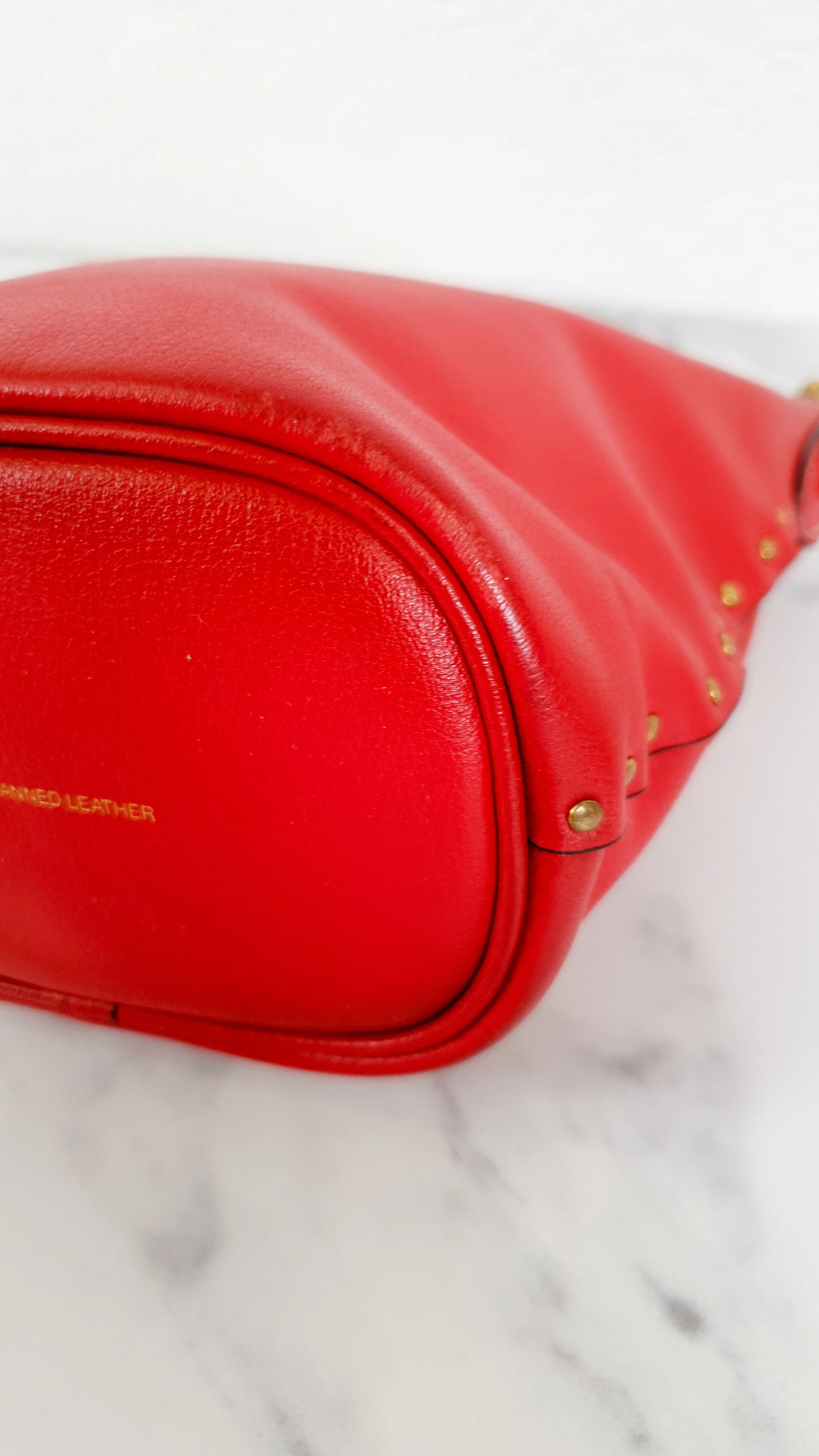 Coach 1941 Mini Duffle 12 Bag in Red smooth Glovetanned Leather with Zip Top & Border Rivets- Crossbody bag - Coach 32880 - Image 17