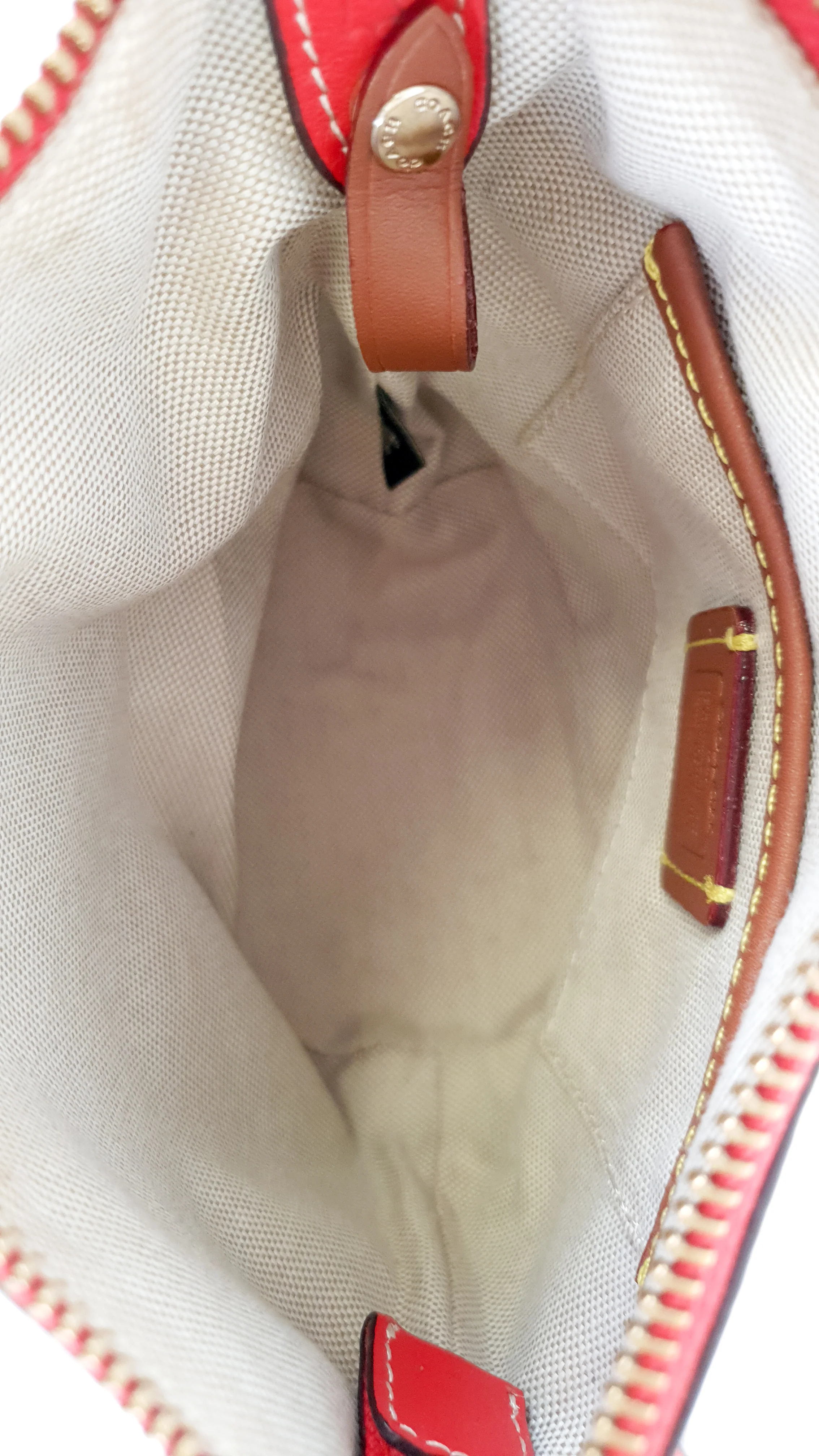 Coach 1941 Mini Duffle 12 Bag in Red smooth Glovetanned Leather with Zip Top & Border Rivets- Crossbody bag - Coach 32880 - Image 19