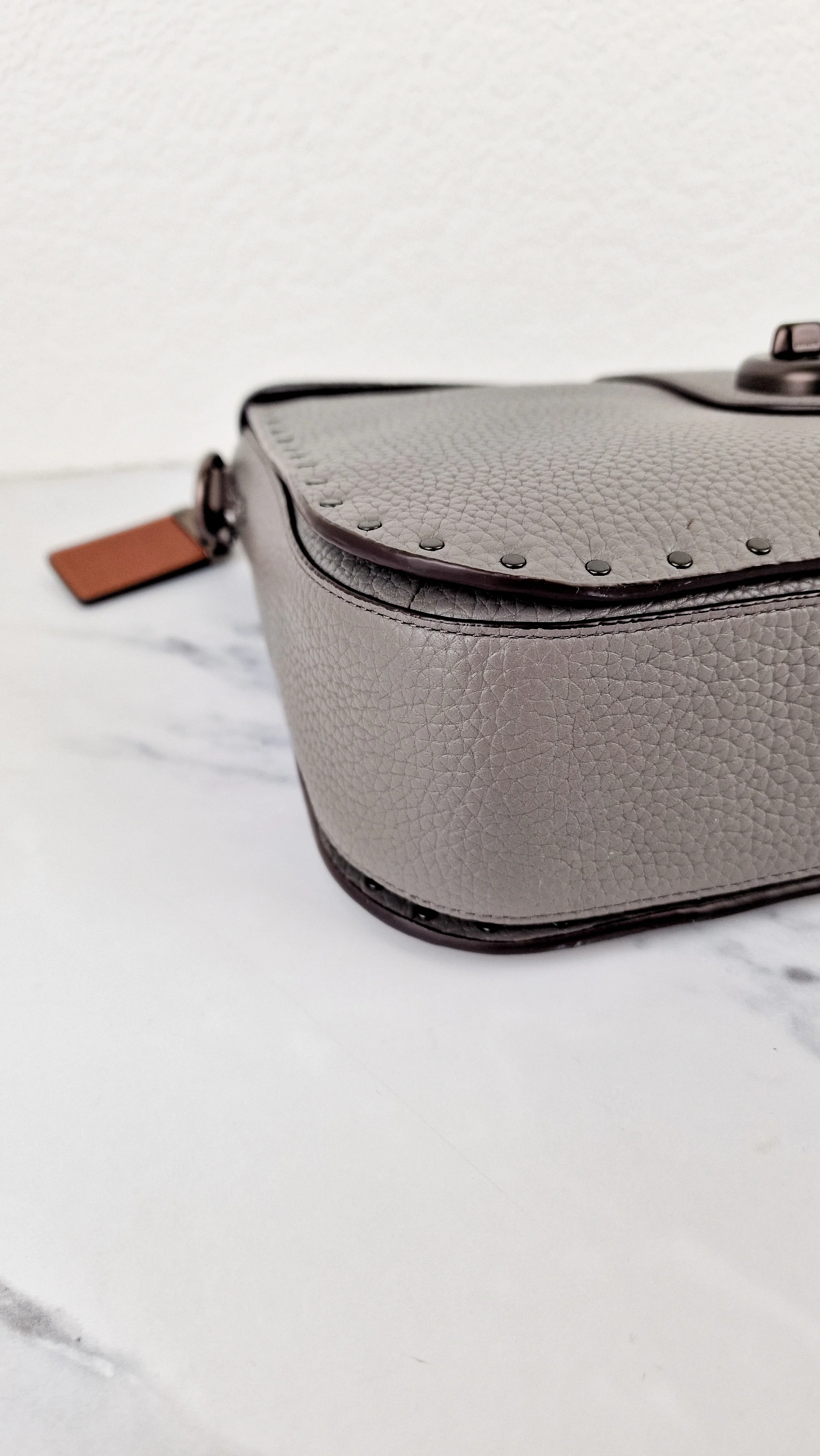 Coach 1941 Page 27 With Border Rivets in Heather Grey Pebble Leather - Coach 31929 - Image 11