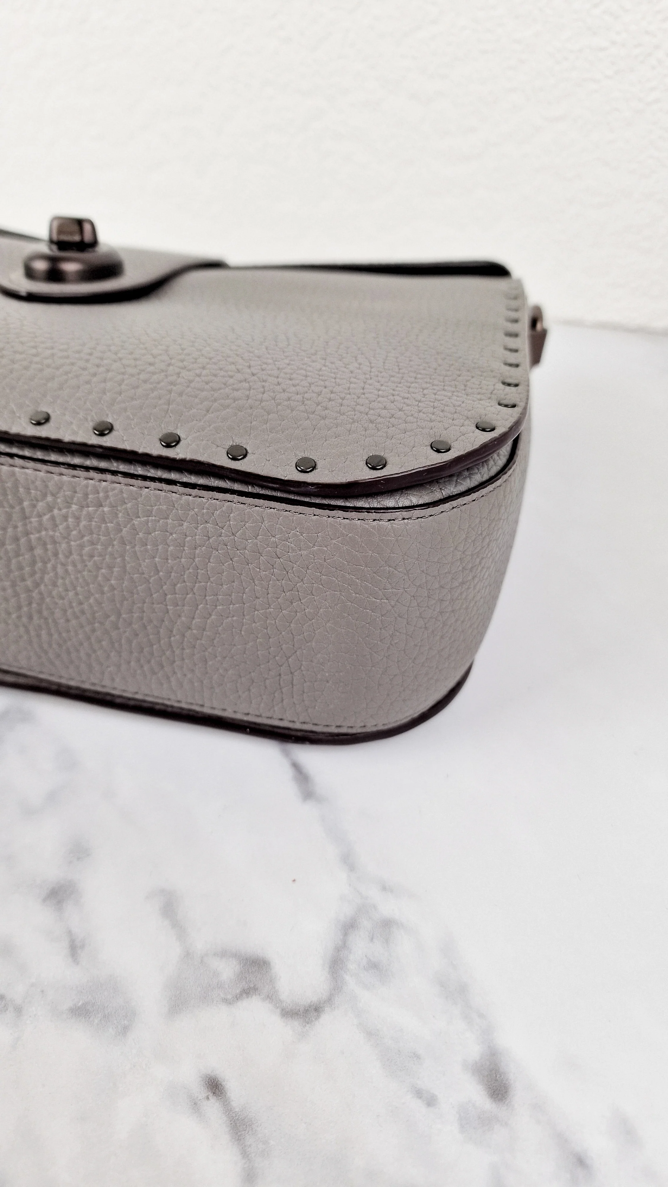 Coach 1941 Page 27 With Border Rivets in Heather Grey Pebble Leather - Coach 31929 - Image 12