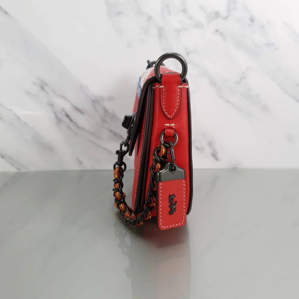 Coach 1941 Red Saddle 17 Bag with Sequin Emblem Coupe Rally Car - Limited Edition - Image 7
