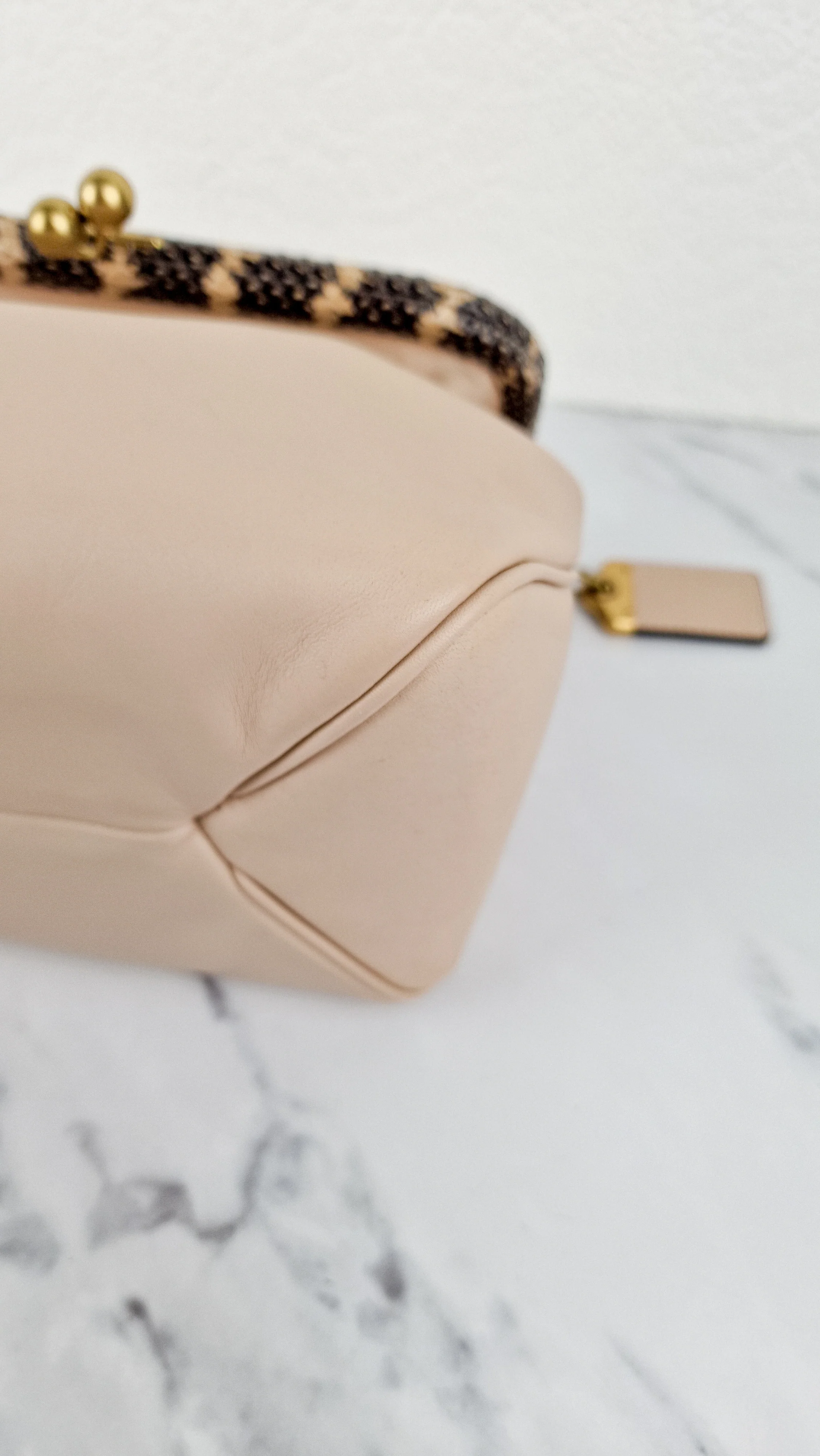 Coach 1941 Rider Bag 24 Crossbody Snakeskin in Beige Sand Cream Smooth Leather - Coach 75501 - Image 10