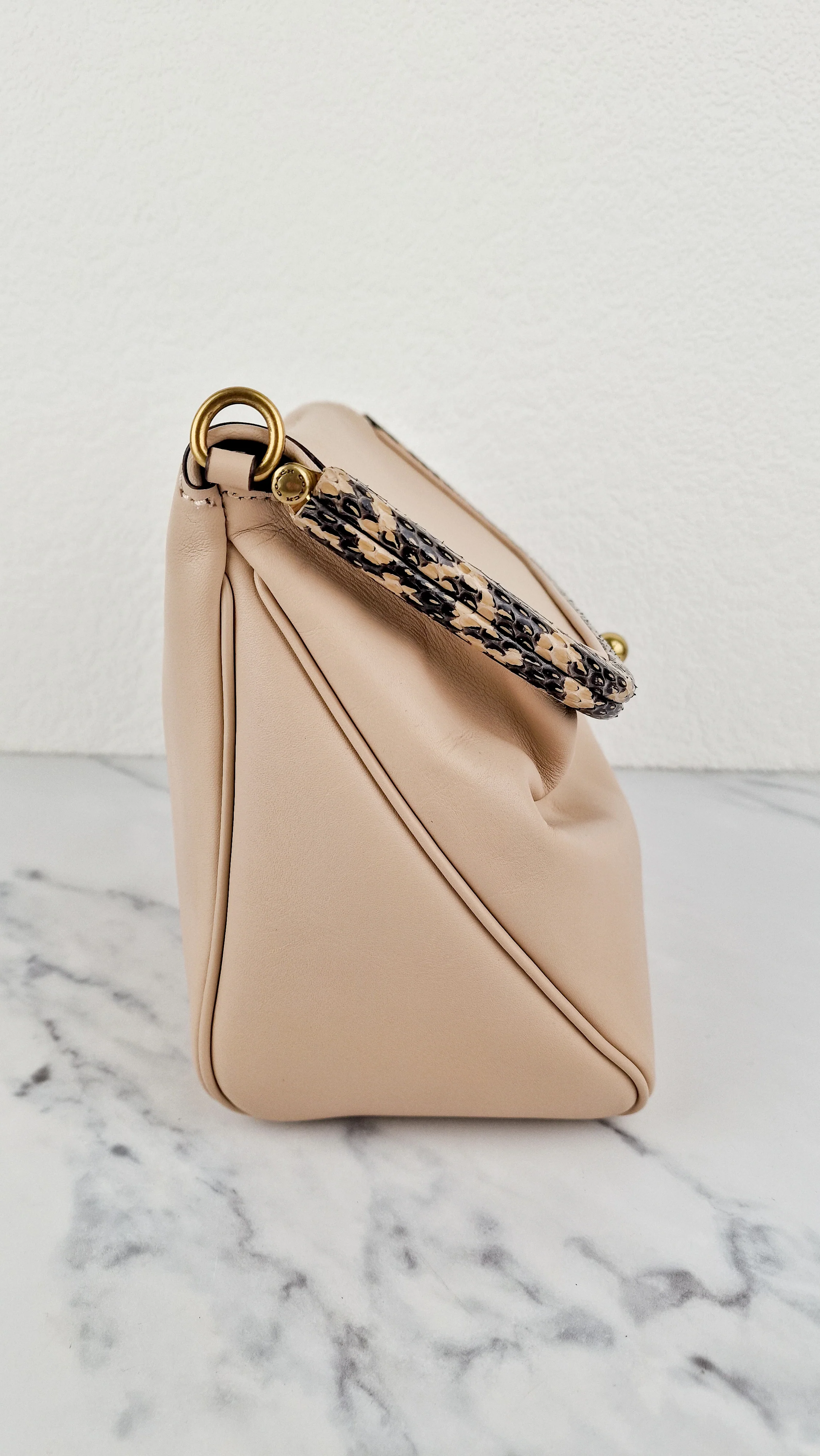 Coach 1941 Rider Bag 24 Crossbody Snakeskin in Beige Sand Cream Smooth Leather - Coach 75501 - Image 7