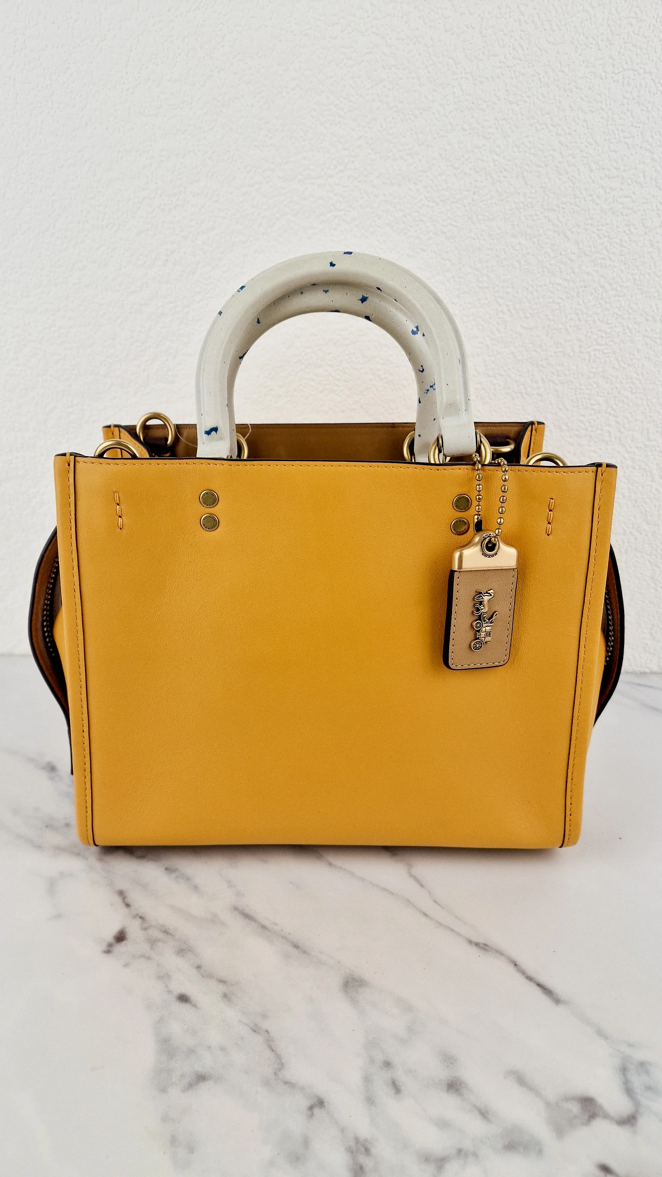 Coach 1941 Rogue 25 in Buttercup Yellow With Recycled Handles Leather Satchel - Coach C7619