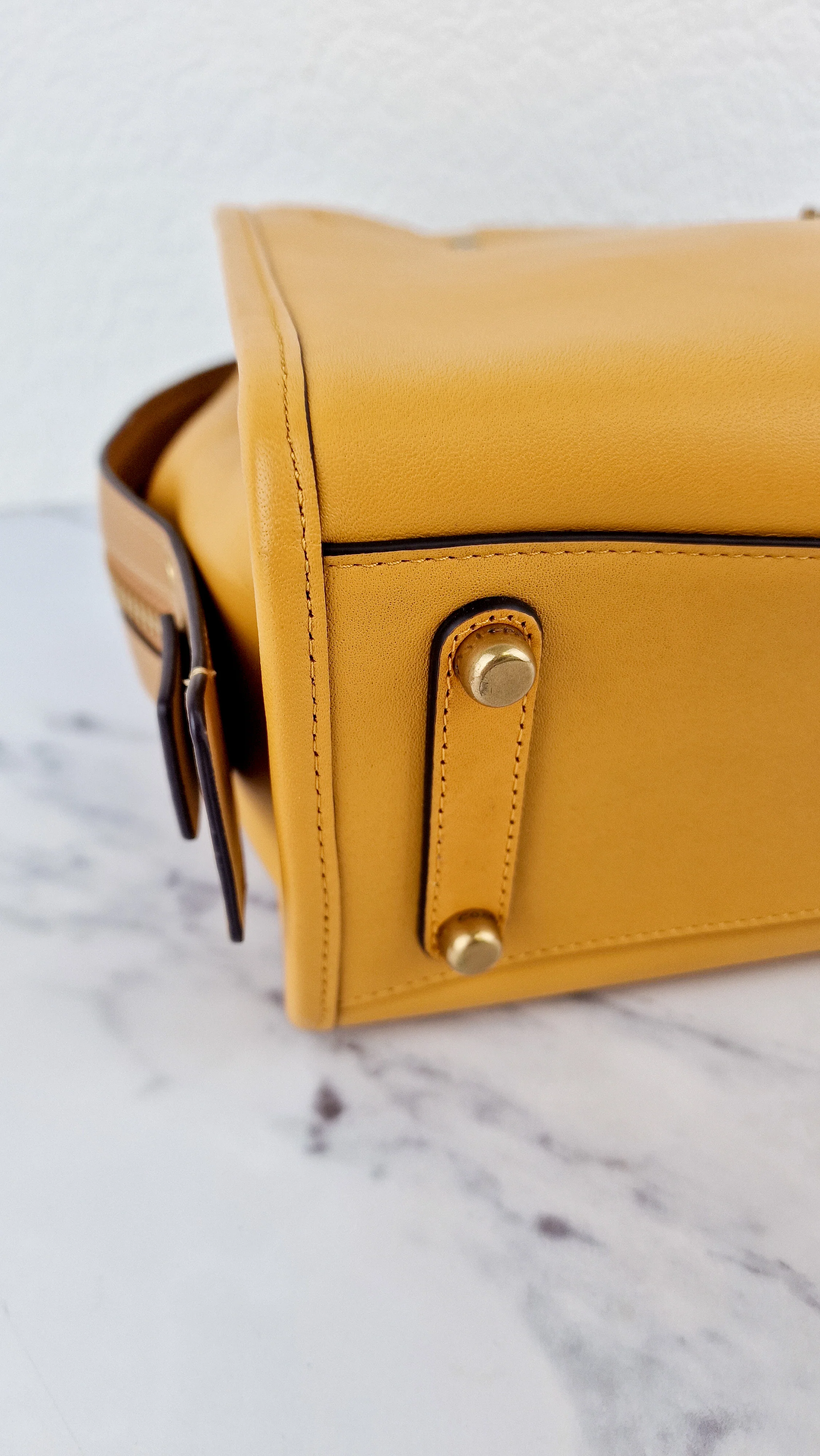 Coach 1941 Rogue 25 in Buttercup Yellow With Recycled Handles Leather Satchel - Coach C7619 - Image 13
