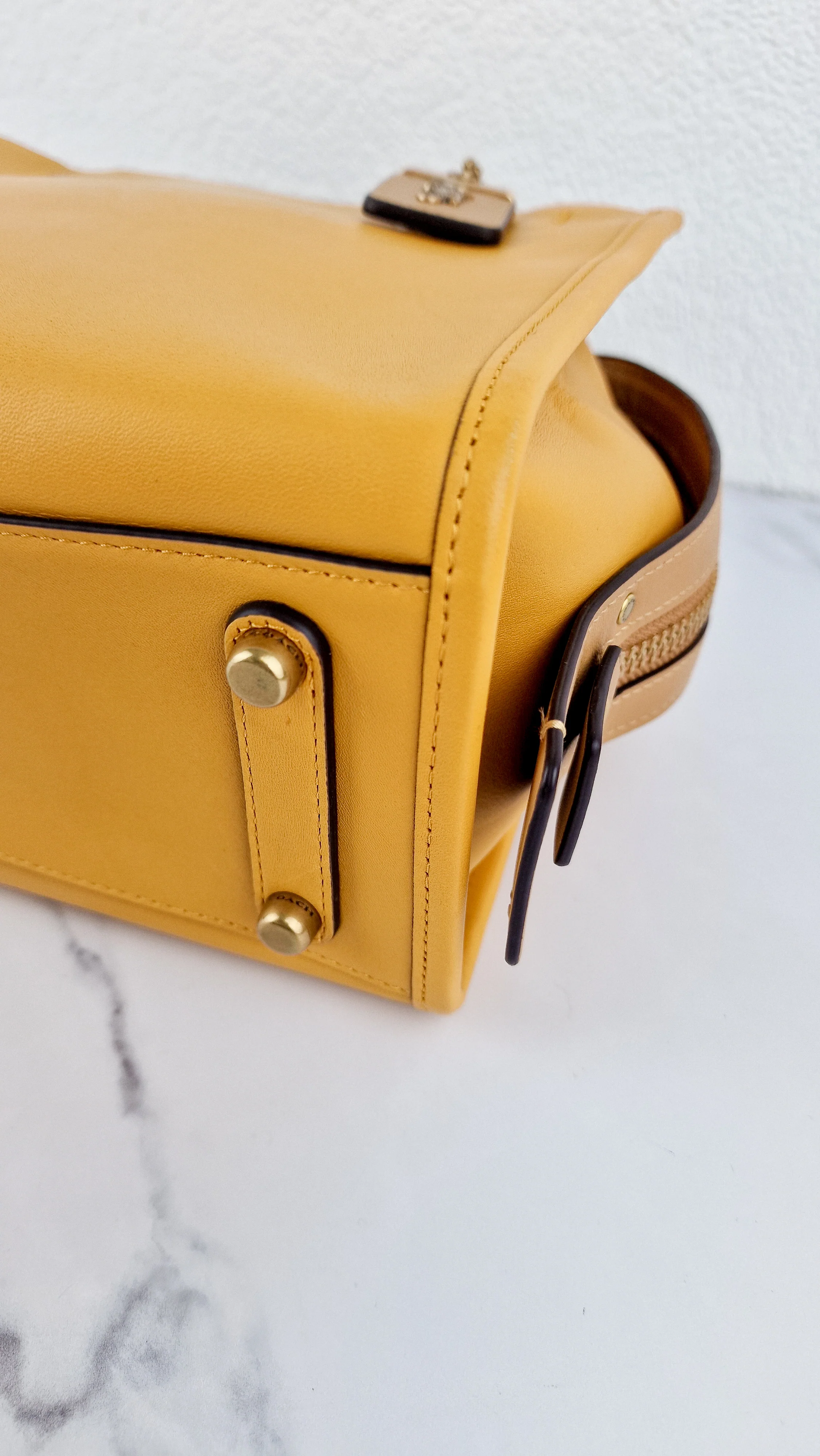 Coach 1941 Rogue 25 in Buttercup Yellow With Recycled Handles Leather Satchel - Coach C7619 - Image 14