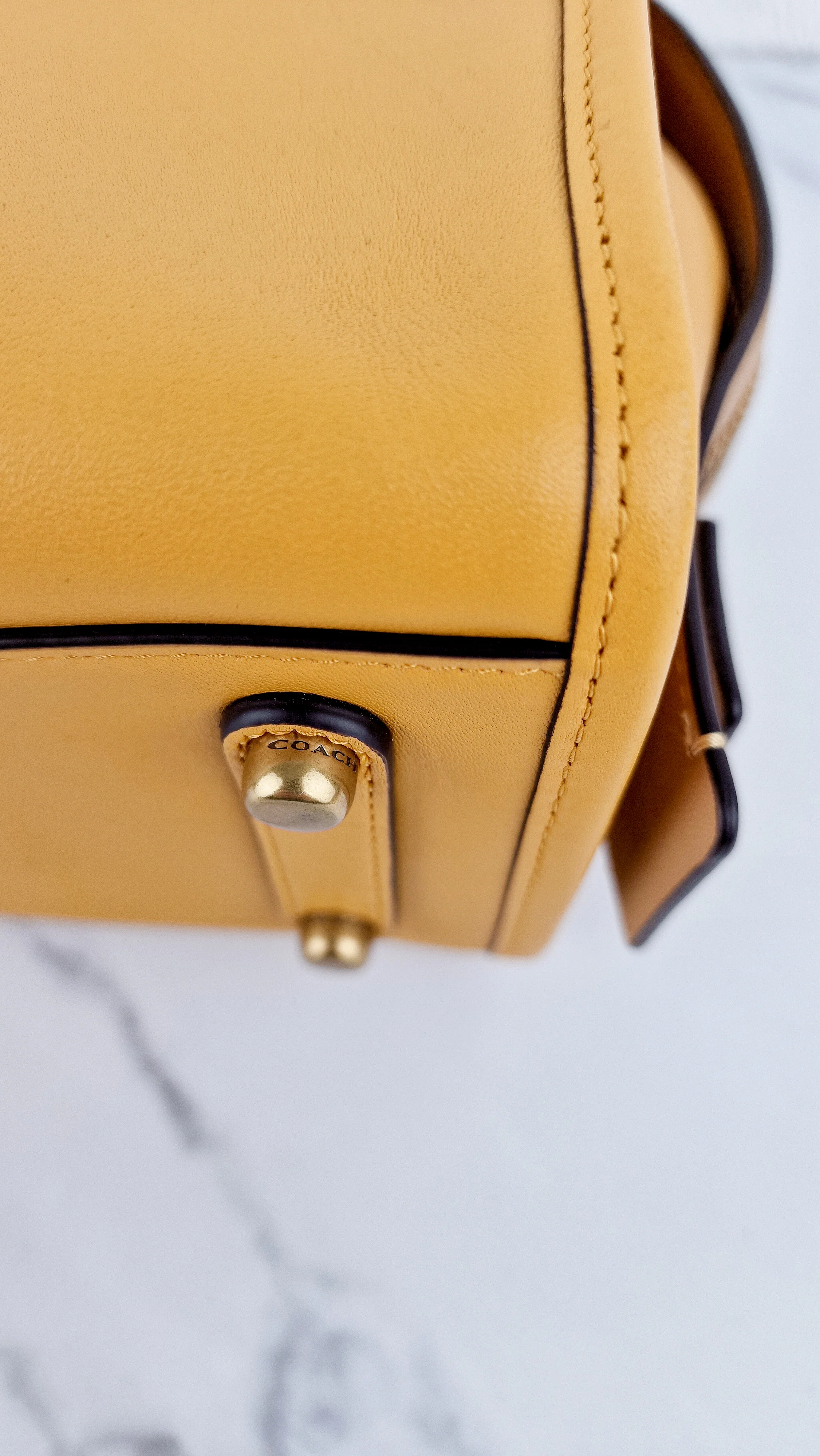 Coach 1941 Rogue 25 in Buttercup Yellow With Recycled Handles Leather Satchel - Coach C7619 - Image 15