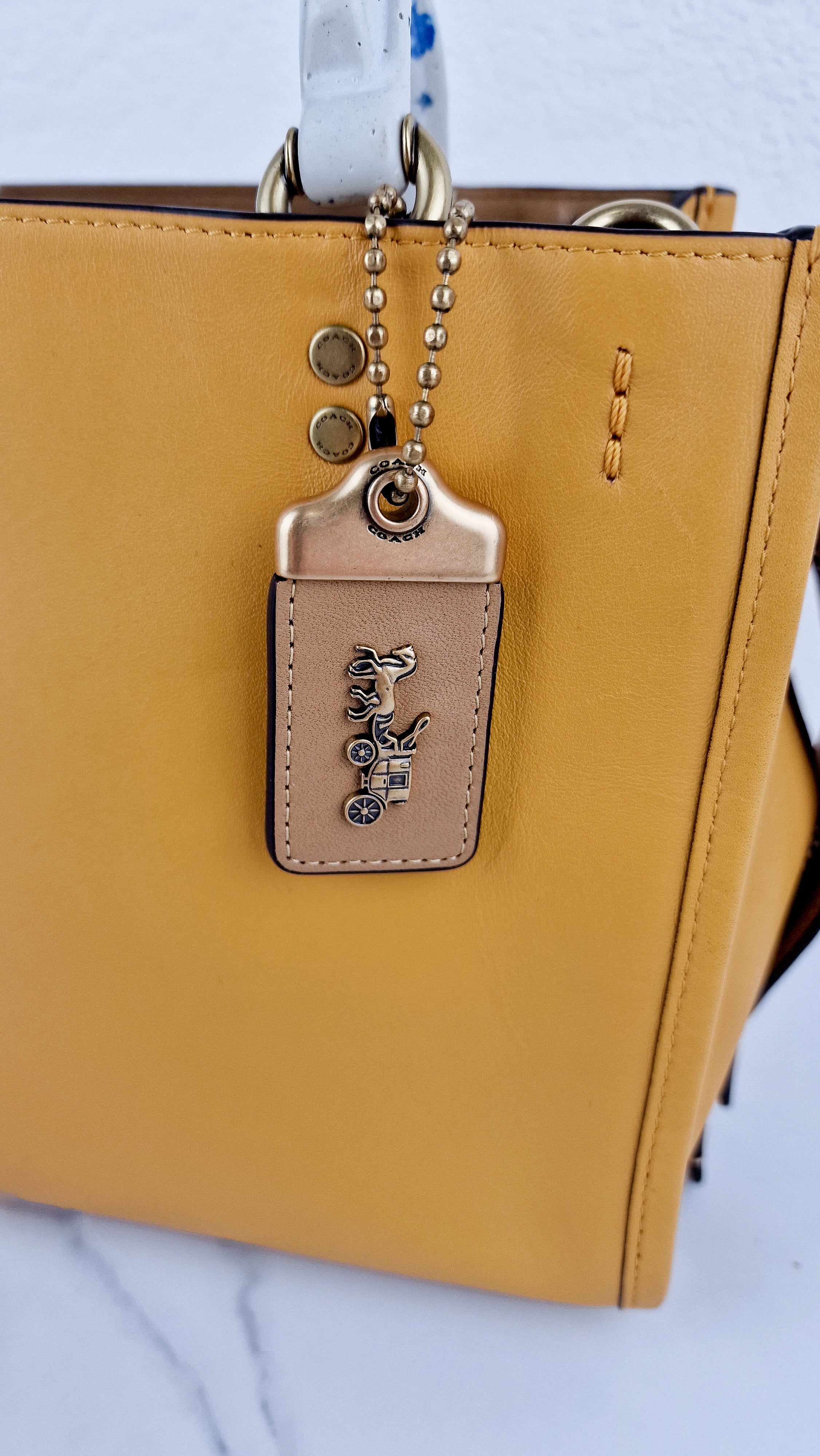 Coach 1941 Rogue 25 in Buttercup Yellow With Recycled Handles Leather Satchel - Coach C7619 - Image 3