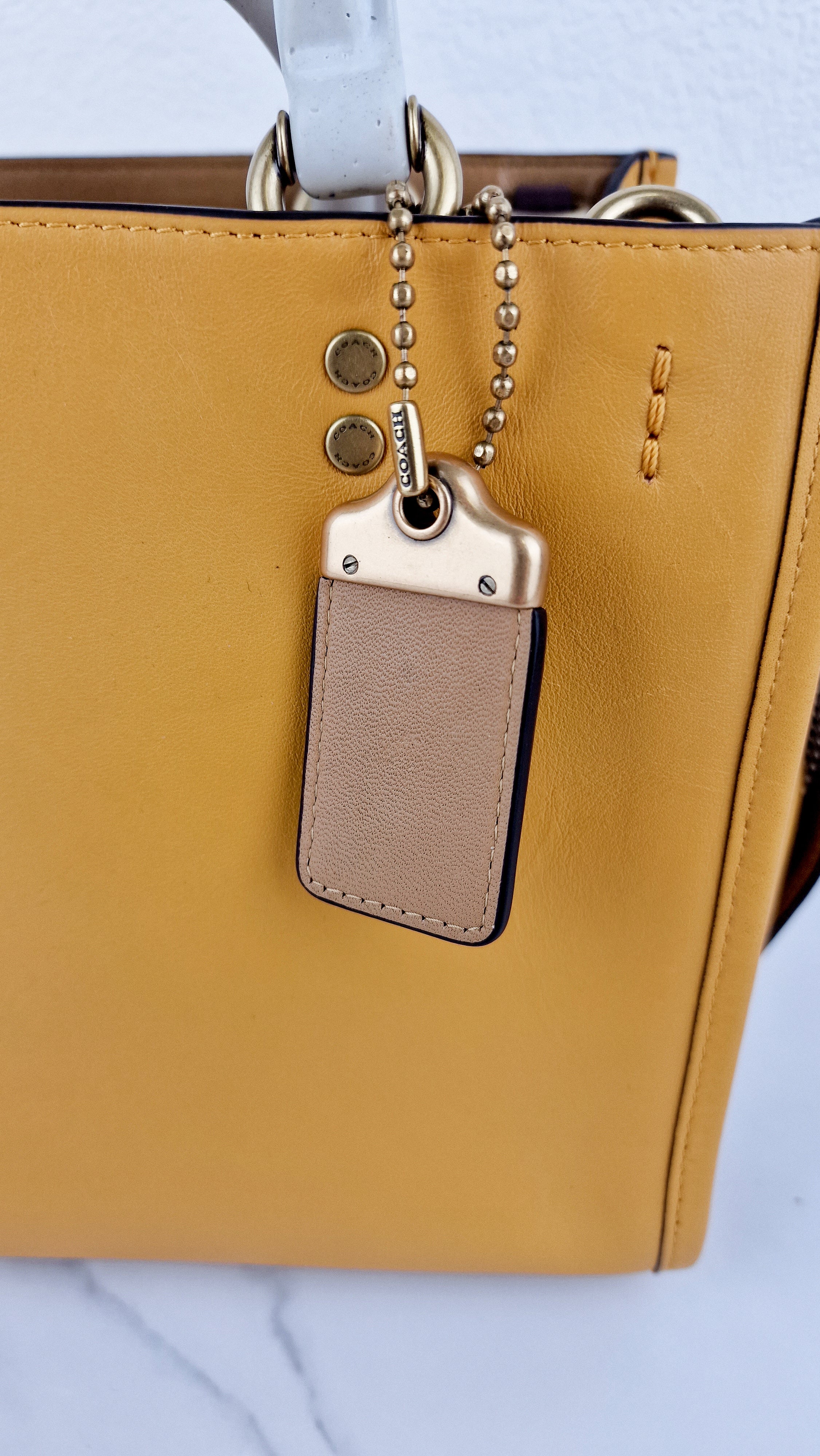 Coach 1941 Rogue 25 in Buttercup Yellow With Recycled Handles Leather Satchel - Coach C7619 - Image 4