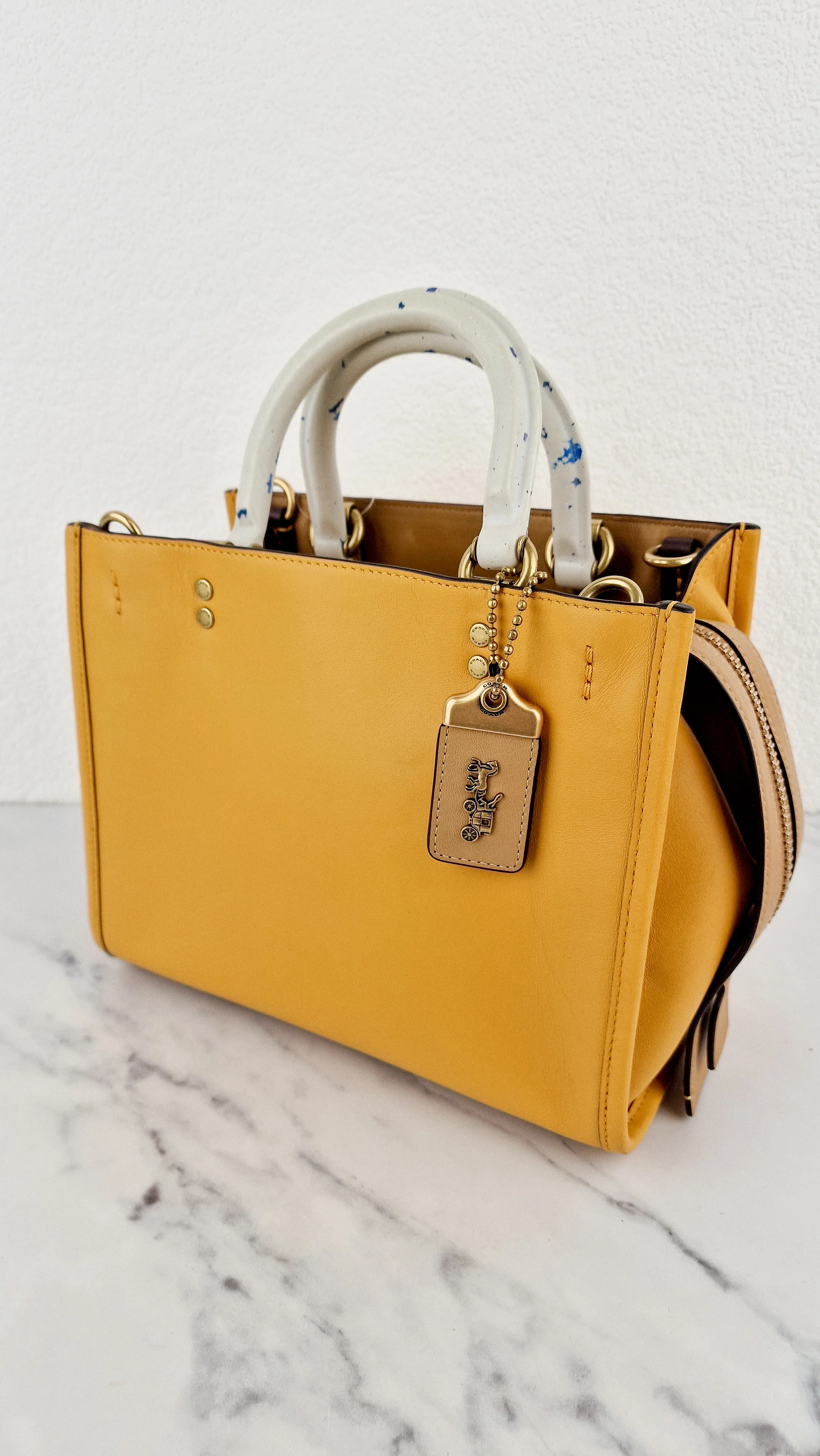 Coach 1941 Rogue 25 in Buttercup Yellow With Recycled Handles Leather Satchel - Coach C7619 - Image 6