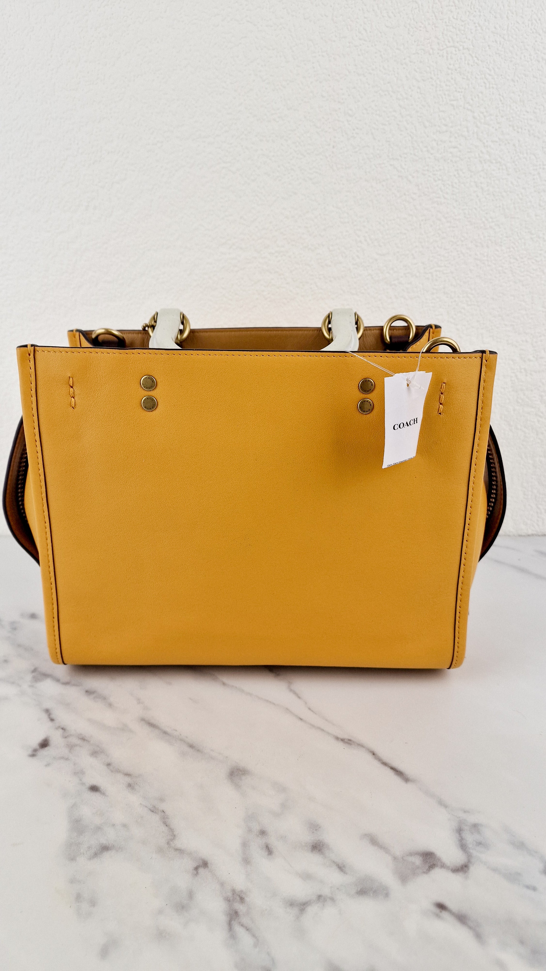 Coach 1941 Rogue 25 in Buttercup Yellow With Recycled Handles Leather Satchel - Coach C7619 - Image 9