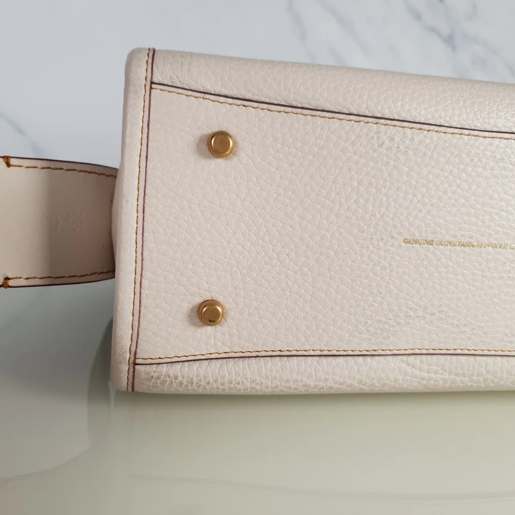 Coach 1941 Rogue 25 in Chalk - Shoulder Bag Handbag in White Pebble Leather Colorblock Oxblood Handles - Image 11