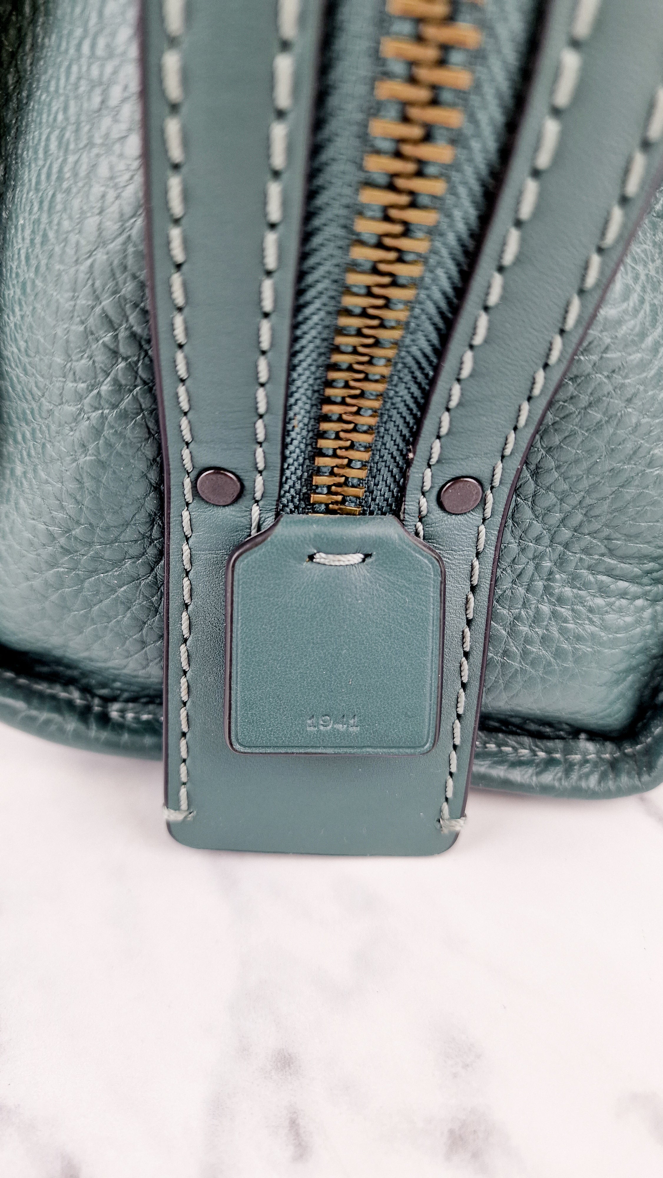 Coach 1941 Rogue 25 in Dark Turquoise With Prairie Rivets Pebble Leather Satchel - Coach 21590 - Image 7