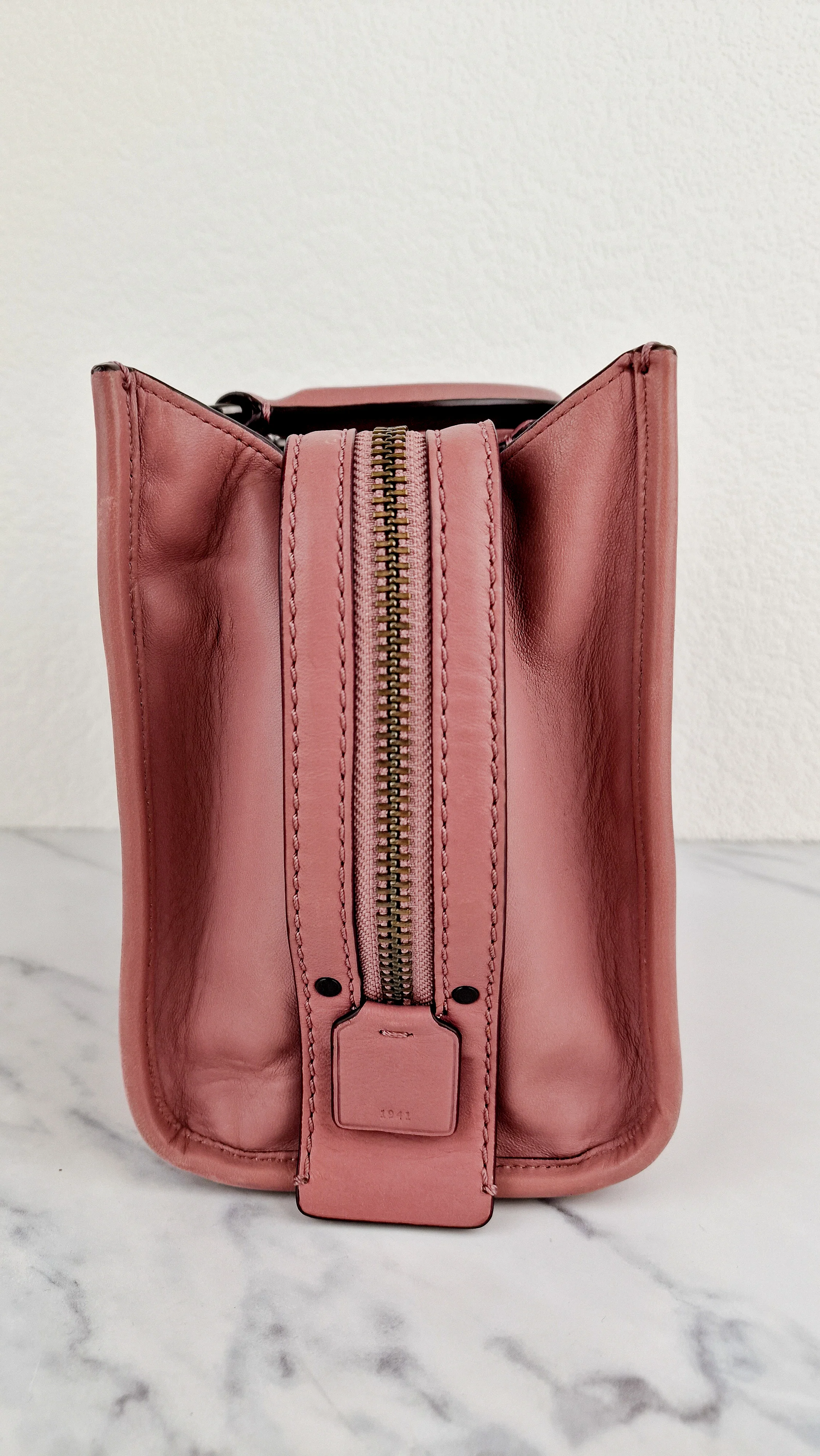 Coach 1941 Rogue 25 in Dusty Rose Pink Quilted Studded Chevron Smooth Nappa Leather - Shoulder Bag Handbag - Coach 22797 - Image 8