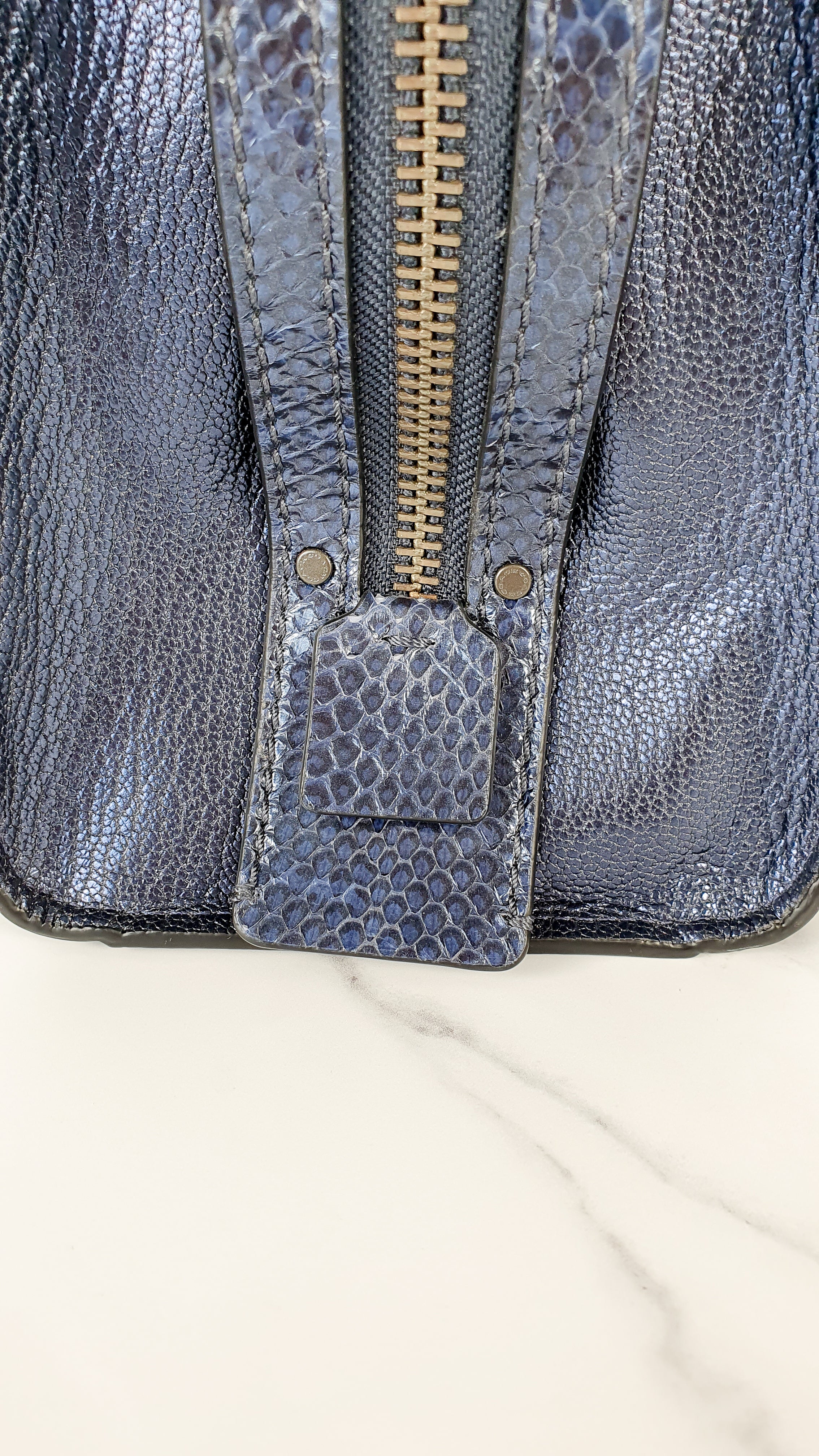 Coach 1941 Rogue 25 in Metallic Dark Blue & Black With Snakeskin Detail Colorblock - Satchel Handbag - Image 9