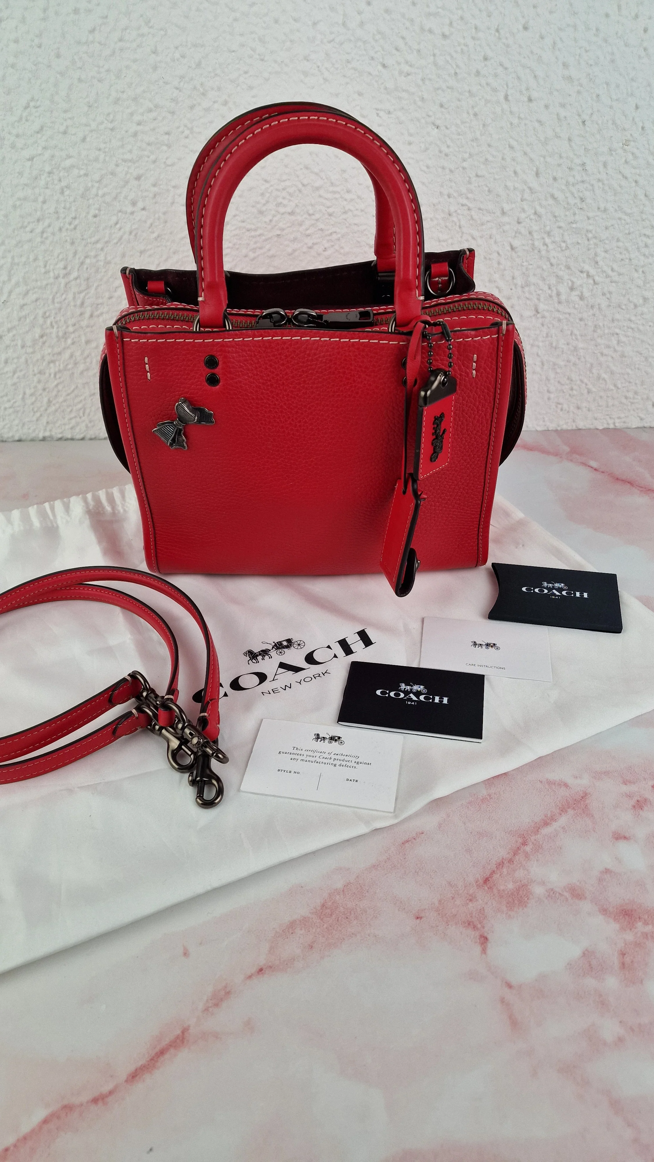 Coach Rogue 25 in 1941 Red Ruby Pebbled Leather Bag - Coach 54536 - Image 2