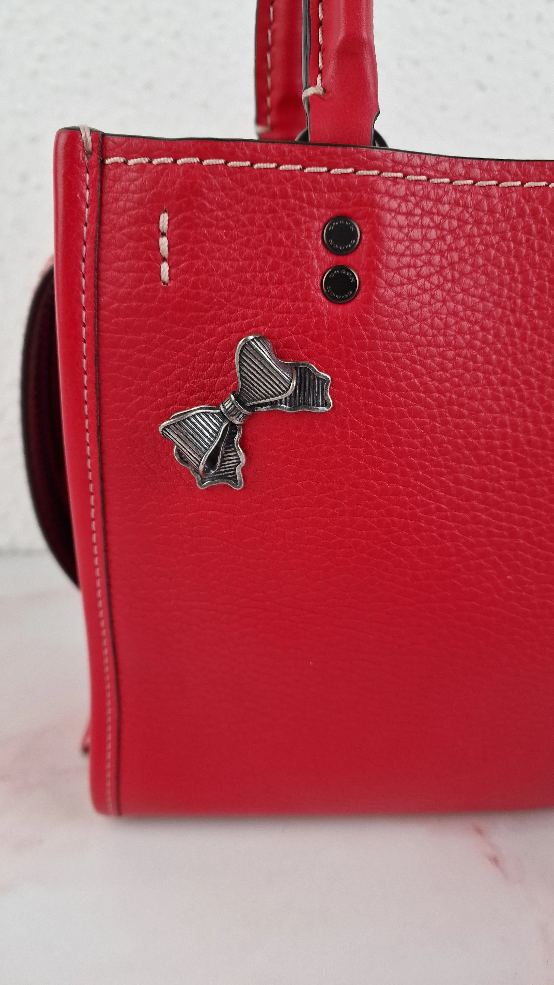Coach Rogue 25 in 1941 Red Ruby Pebbled Leather Bag - Coach 54536 - Image 3