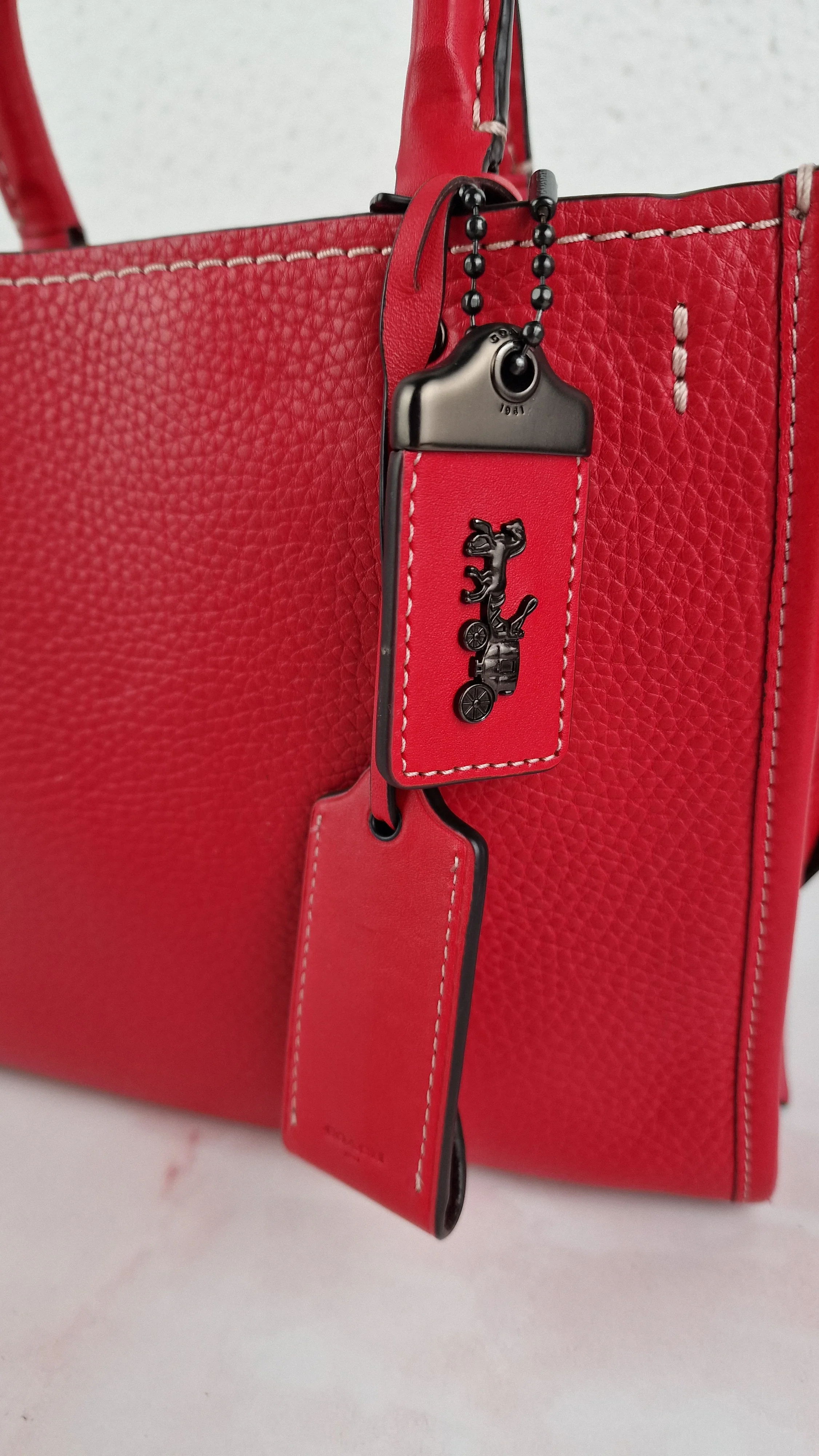 Coach Rogue 25 in 1941 Red Ruby Pebbled Leather Bag - Coach 54536 - Image 4