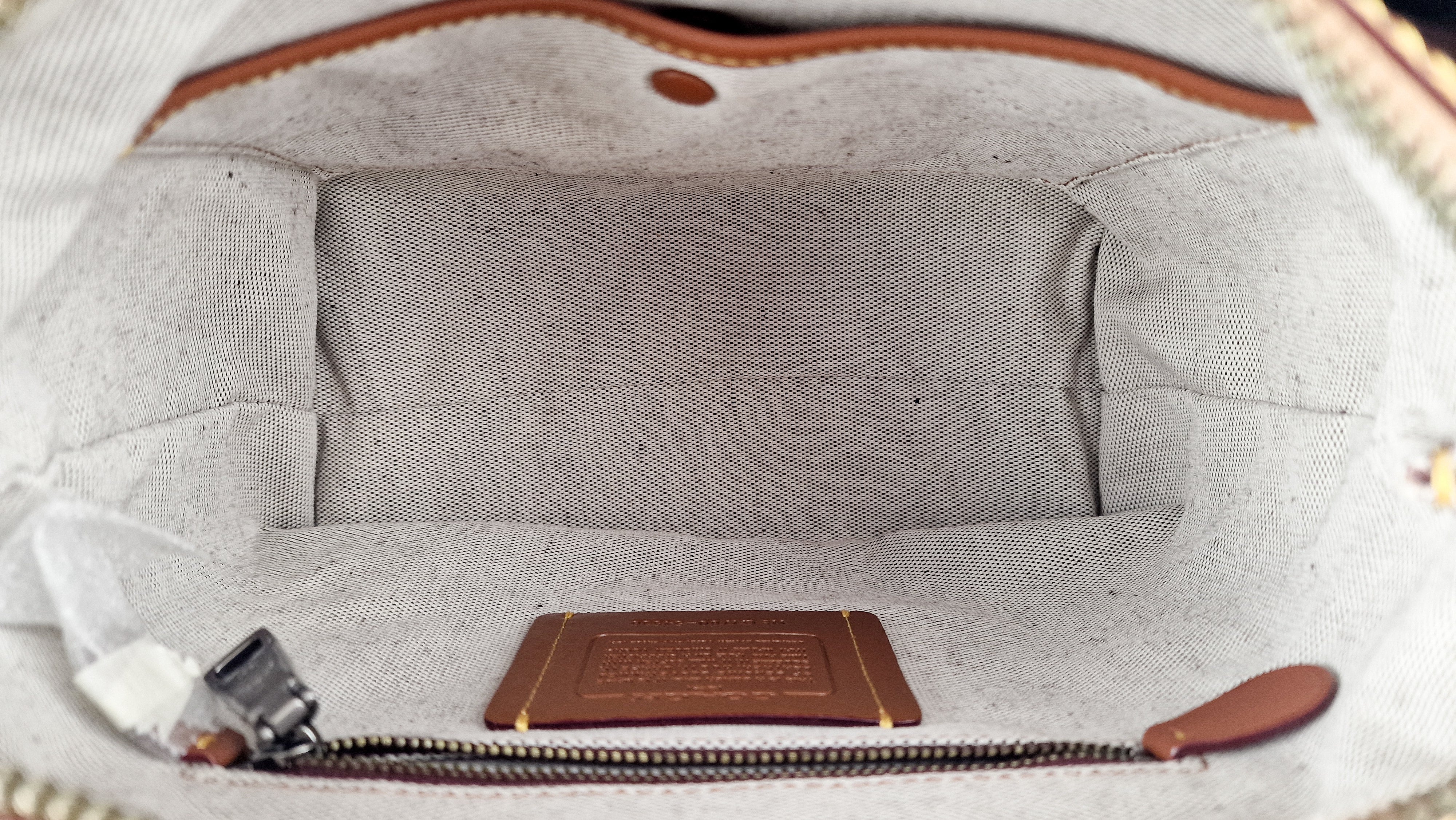 Coach 1941 Rogue 25 Light Saddle Brown Leather & Burgundy Suede Handbag - Coach 54536 - Image 14