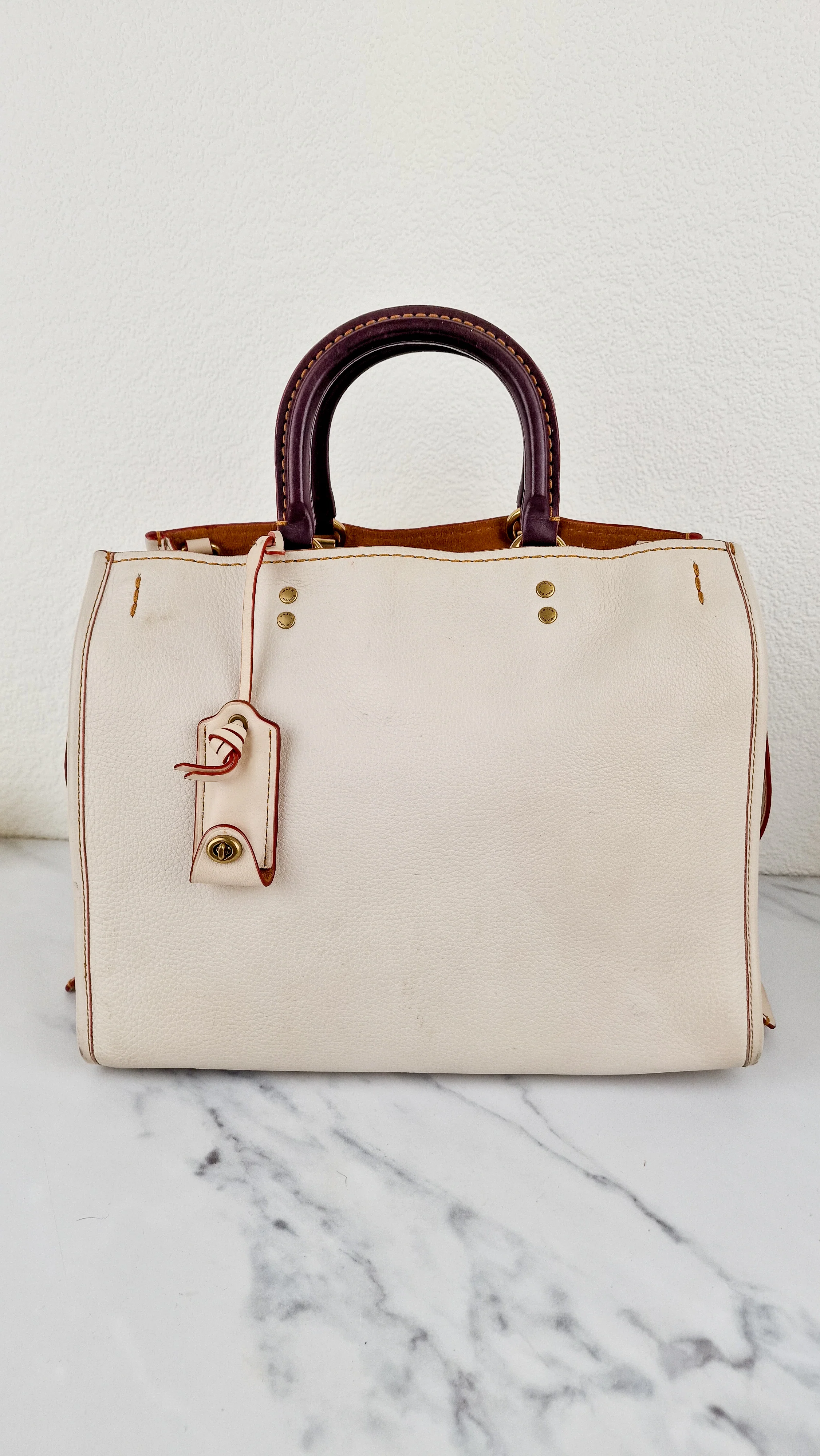 Coach 1941 Rogue 31 in Chalk Pebble Leather - Satchel Handbag - Coach 38124
