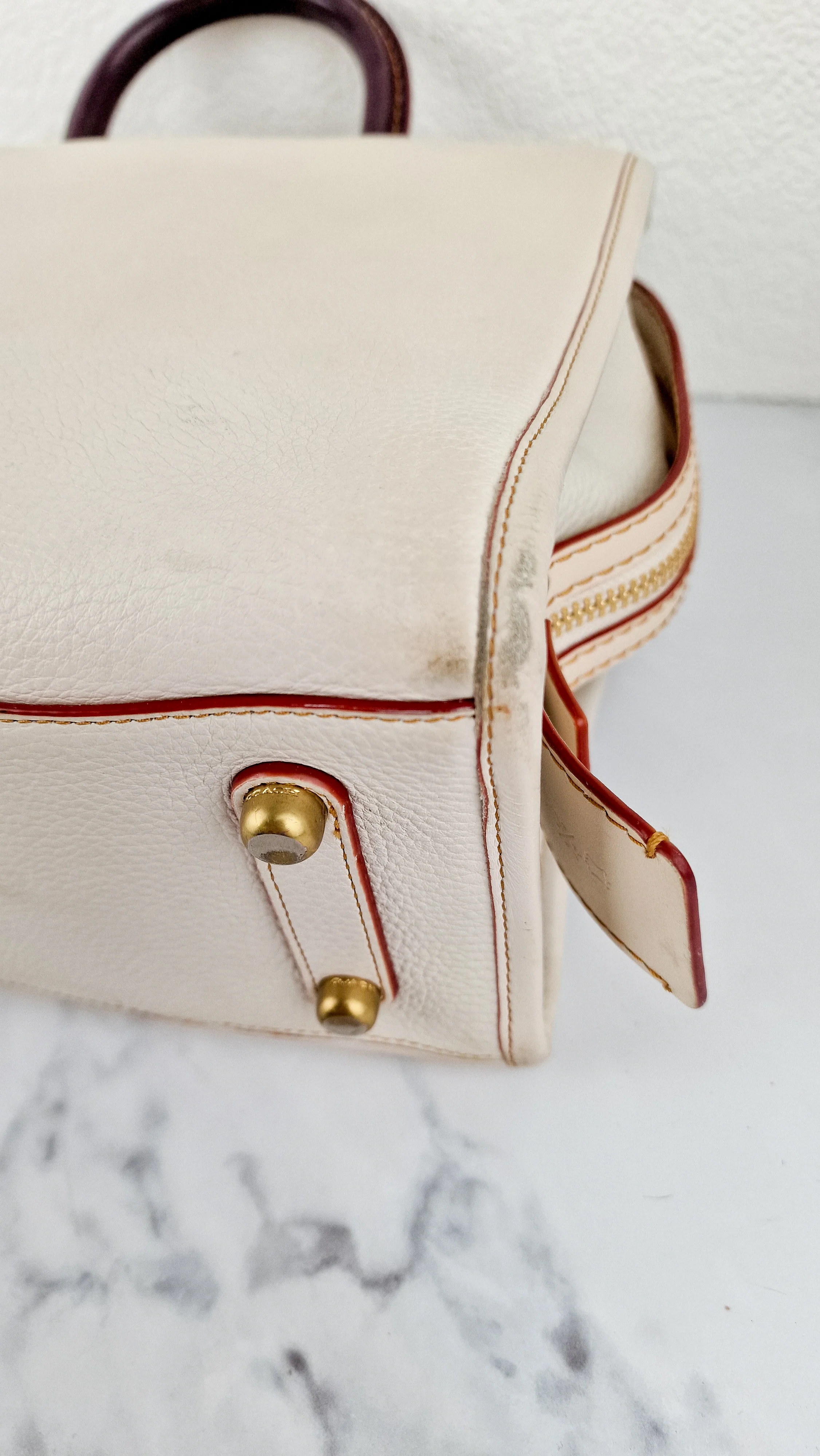 Coach 1941 Rogue 31 in Chalk Pebble Leather - Satchel Handbag - Coach 38124 - Image 16