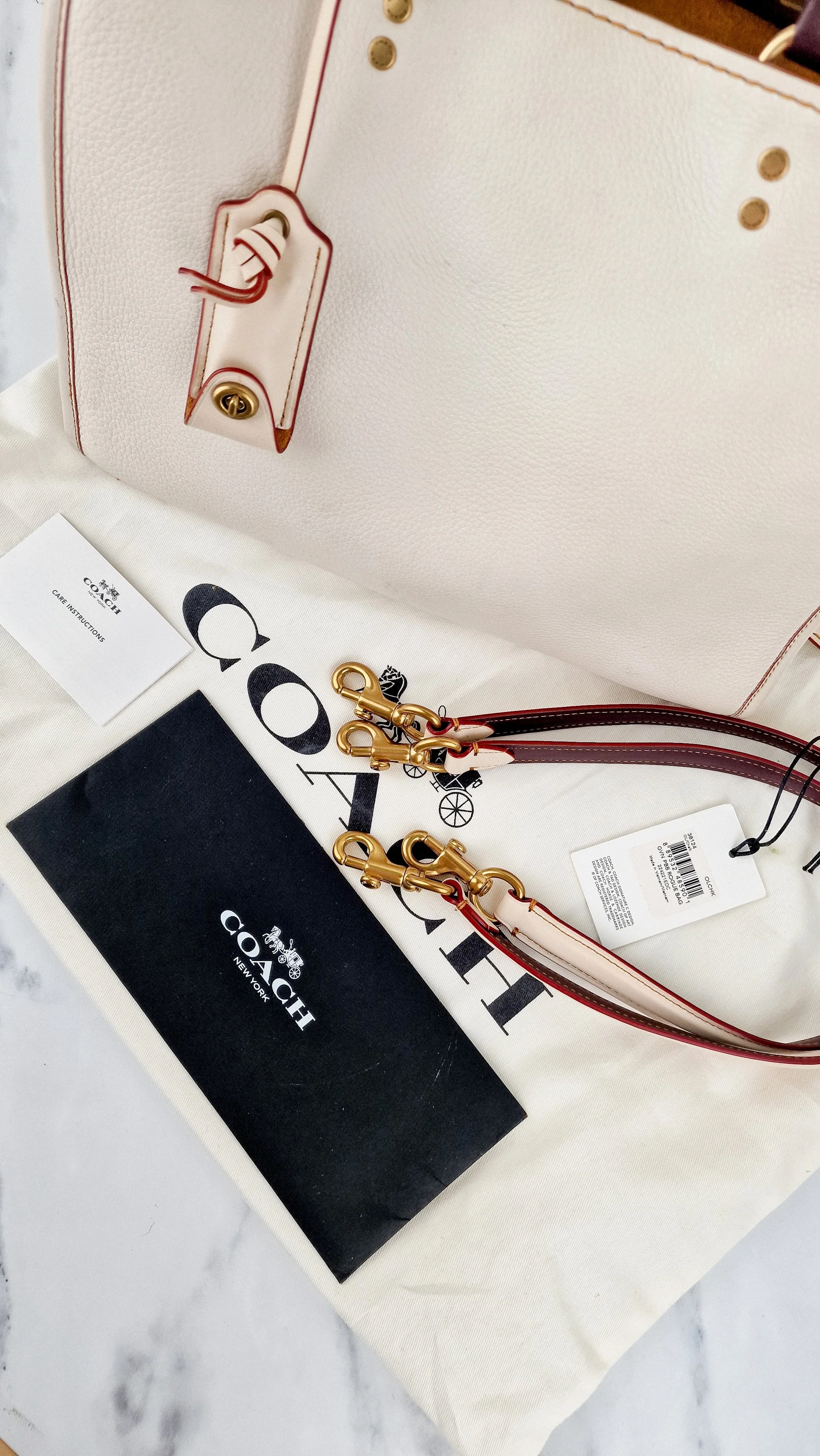 Coach 1941 Rogue 31 in Chalk Pebble Leather - Satchel Handbag - Coach 38124 - Image 23
