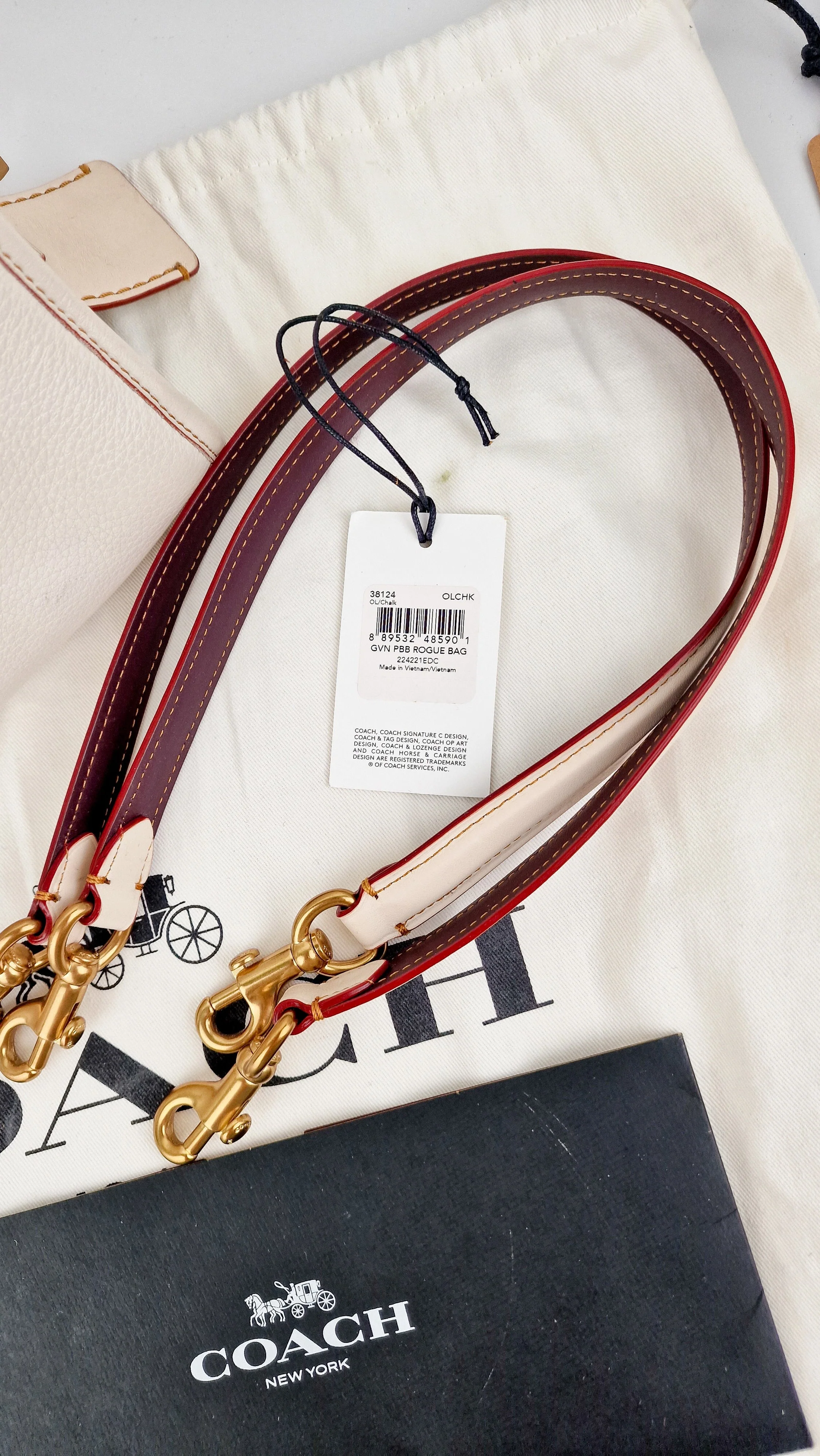 Coach 1941 Rogue 31 in Chalk Pebble Leather - Satchel Handbag - Coach 38124 - Image 24