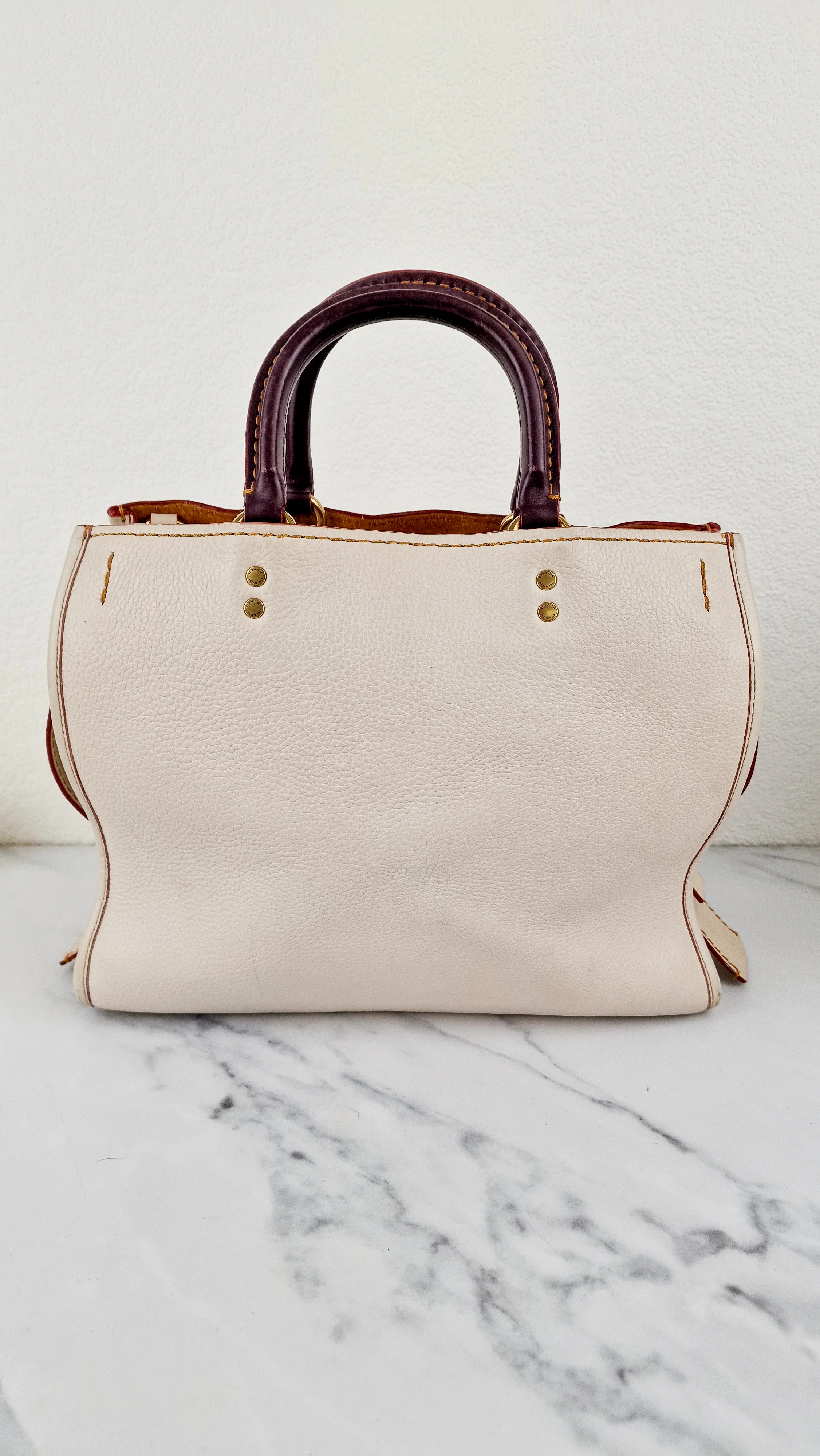 Coach 1941 Rogue 31 in Chalk Pebble Leather - Satchel Handbag - Coach 38124 - Image 8