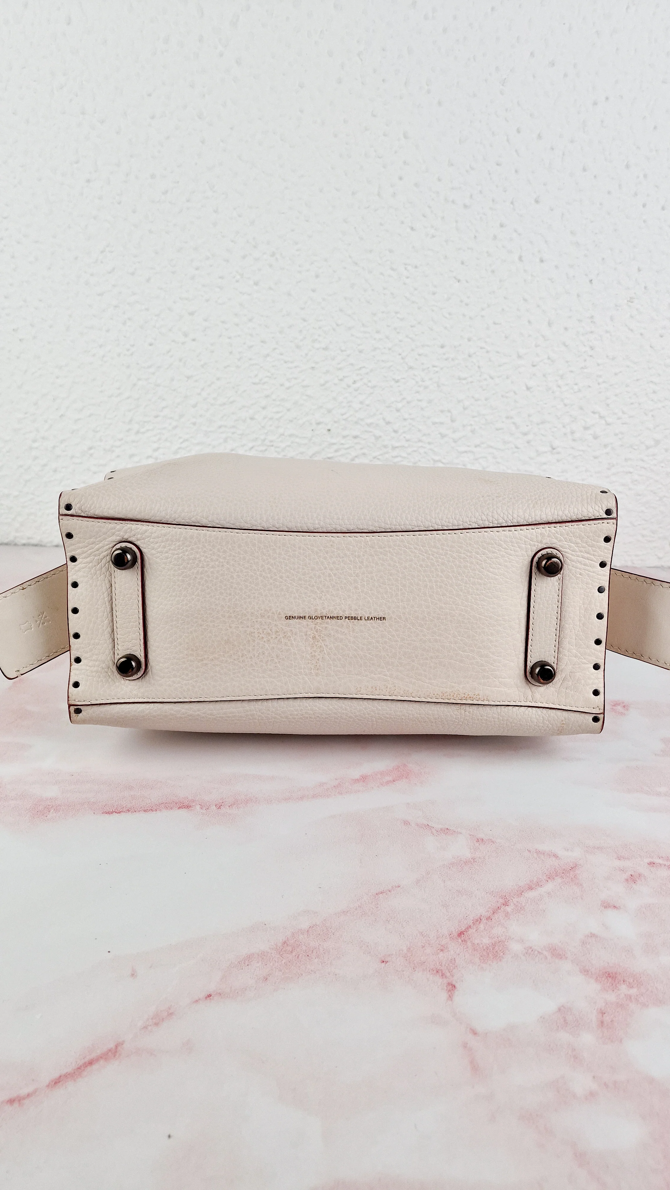 Coach 1941 Rogue 31 in Chalk White Pebble Leather with Border Rivets Tea Rose - Coach 30457 - Image 15