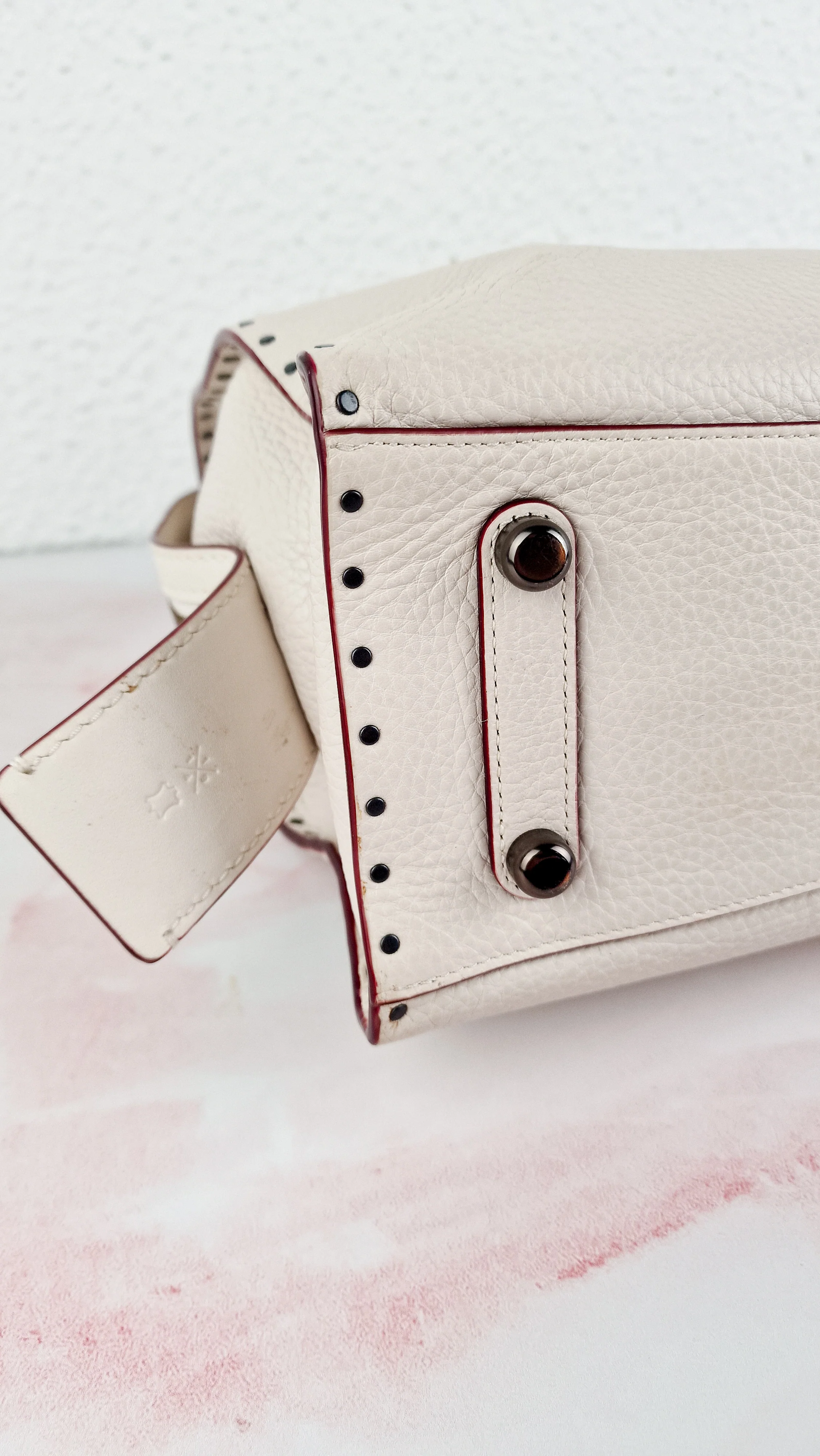 Coach 1941 Rogue 31 in Chalk White Pebble Leather with Border Rivets Tea Rose - Coach 30457 - Image 16