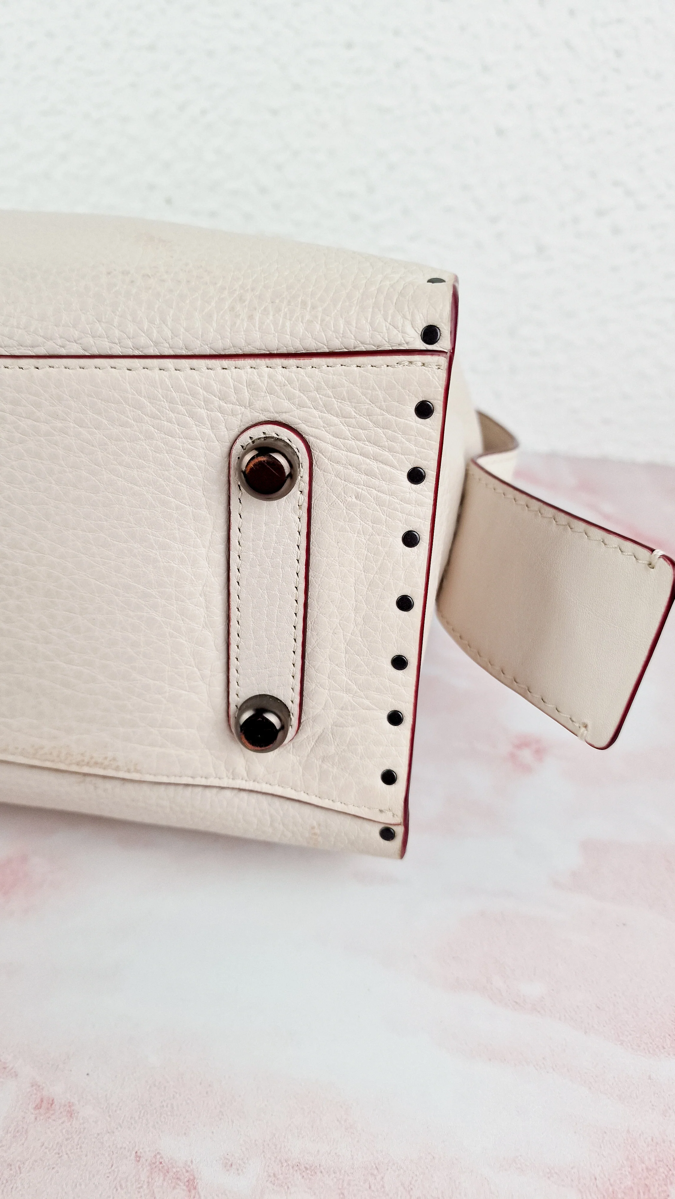 Coach 1941 Rogue 31 in Chalk White Pebble Leather with Border Rivets Tea Rose - Coach 30457 - Image 17