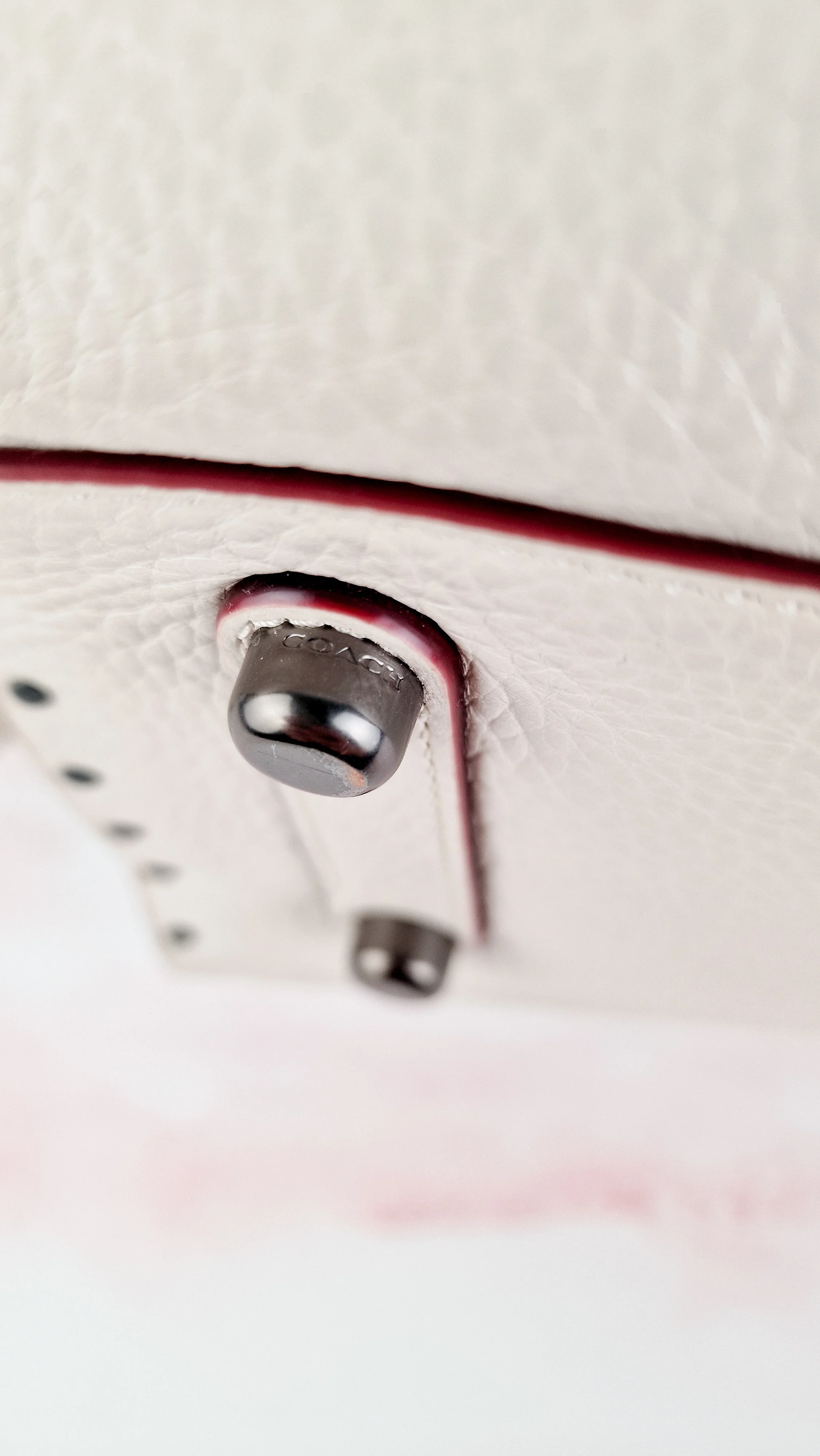 Coach 1941 Rogue 31 in Chalk White Pebble Leather with Border Rivets Tea Rose - Coach 30457 - Image 19