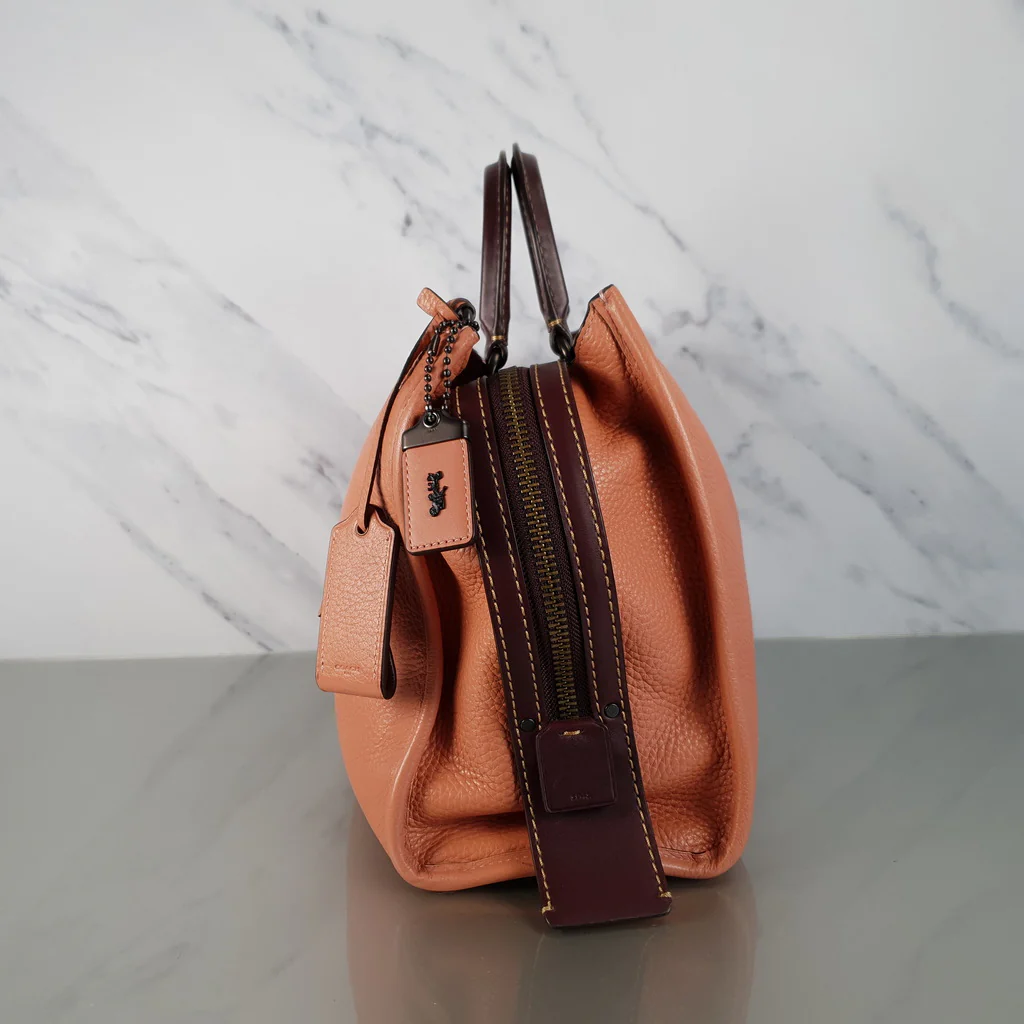 Coach 1941 Rogue 31 in Melon with Burgundy Colorblock Detail and Suede - Satchel Bag - Image 6