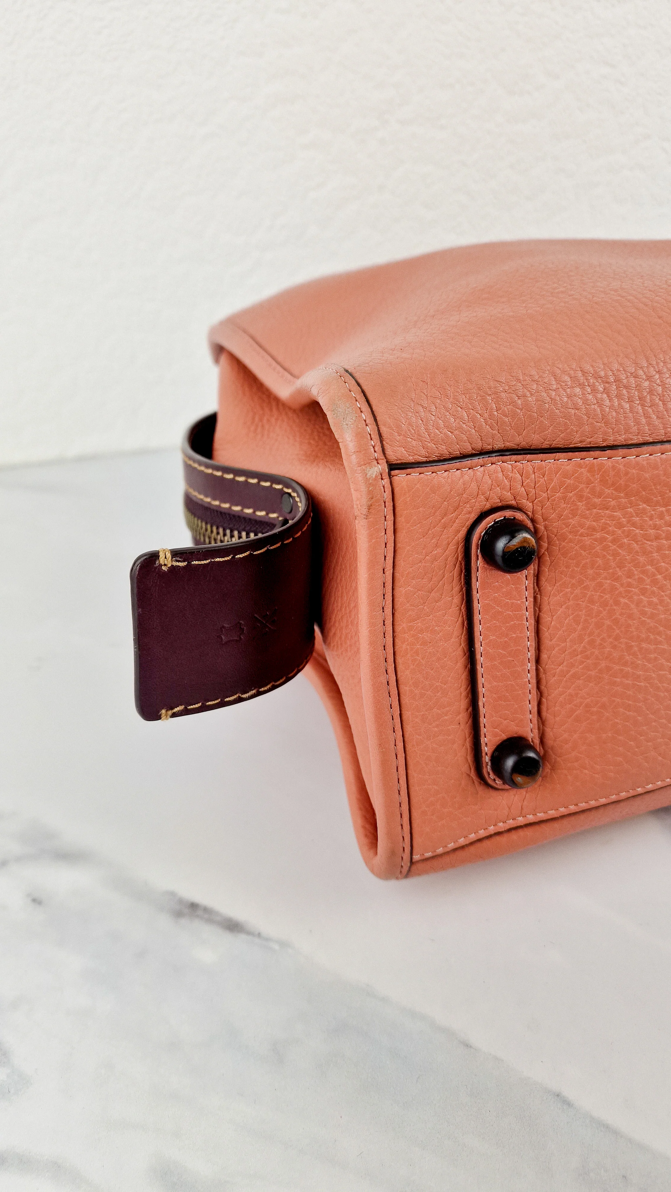Coach 1941 Rogue 31 in Melon with Burgundy Colorblock Detail and Suede - Satchel Bag Coach 38124 - Image 11