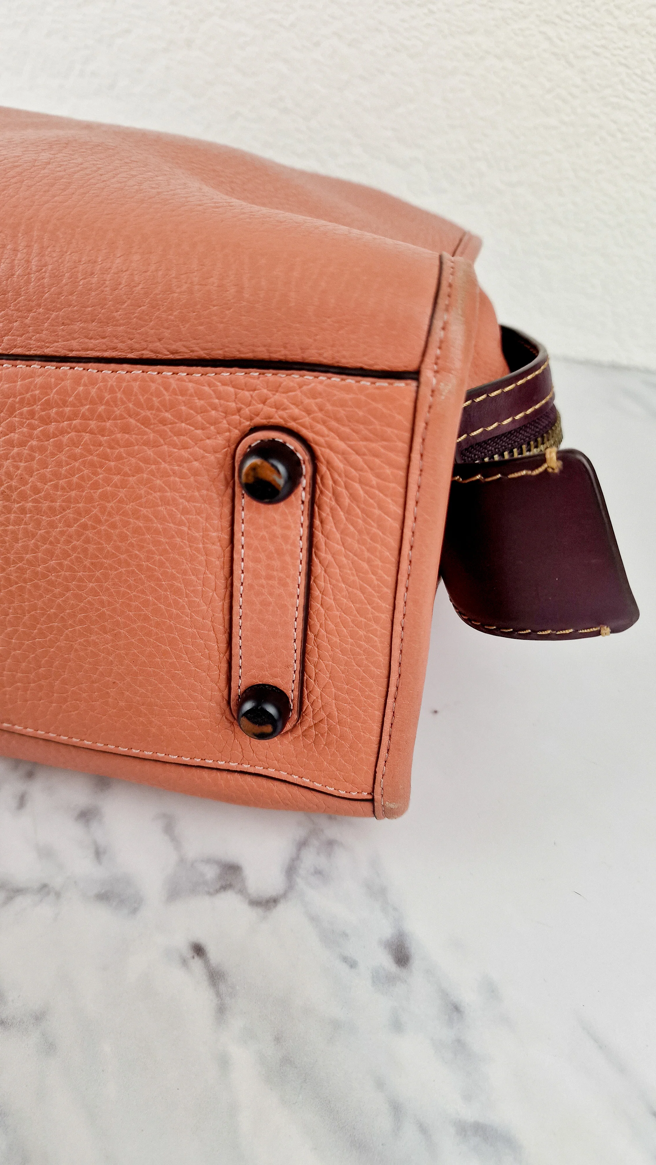 Coach 1941 Rogue 31 in Melon with Burgundy Colorblock Detail and Suede - Satchel Bag Coach 38124 - Image 12