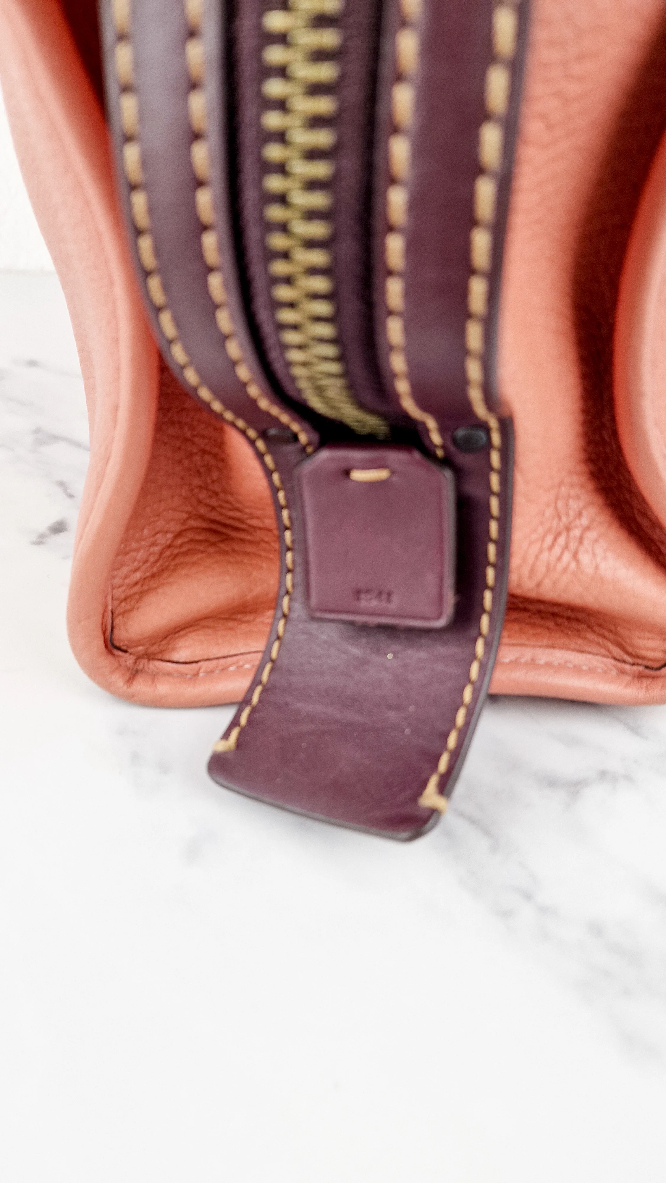 Coach 1941 Rogue 31 in Melon with Burgundy Colorblock Detail and Suede - Satchel Bag Coach 38124 - Image 6