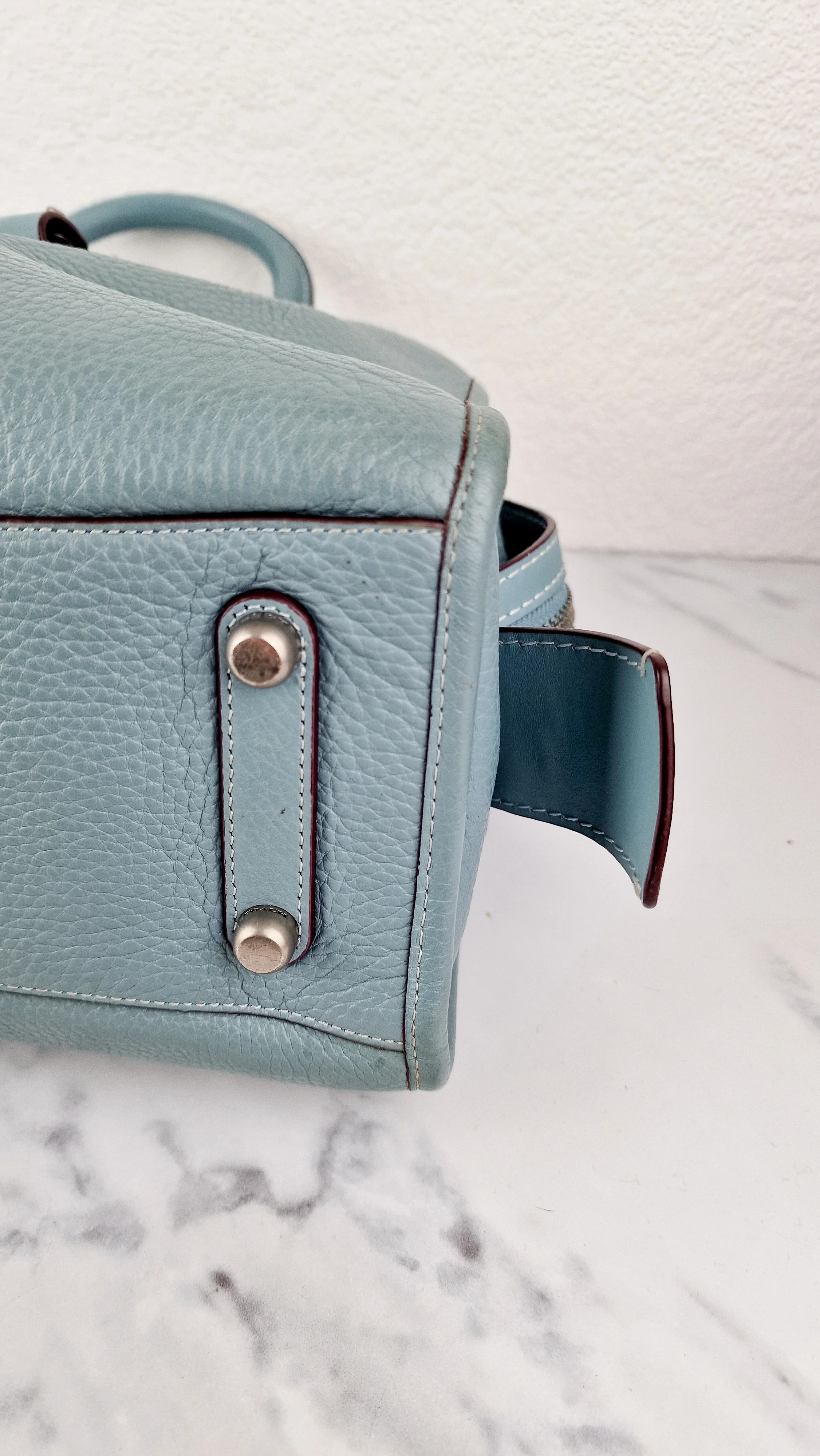 Coach 1941 Rogue 31 in Steel Blue Nickel Silver Hardware Satchel Handbag Leather Coach 38124 - Image 12