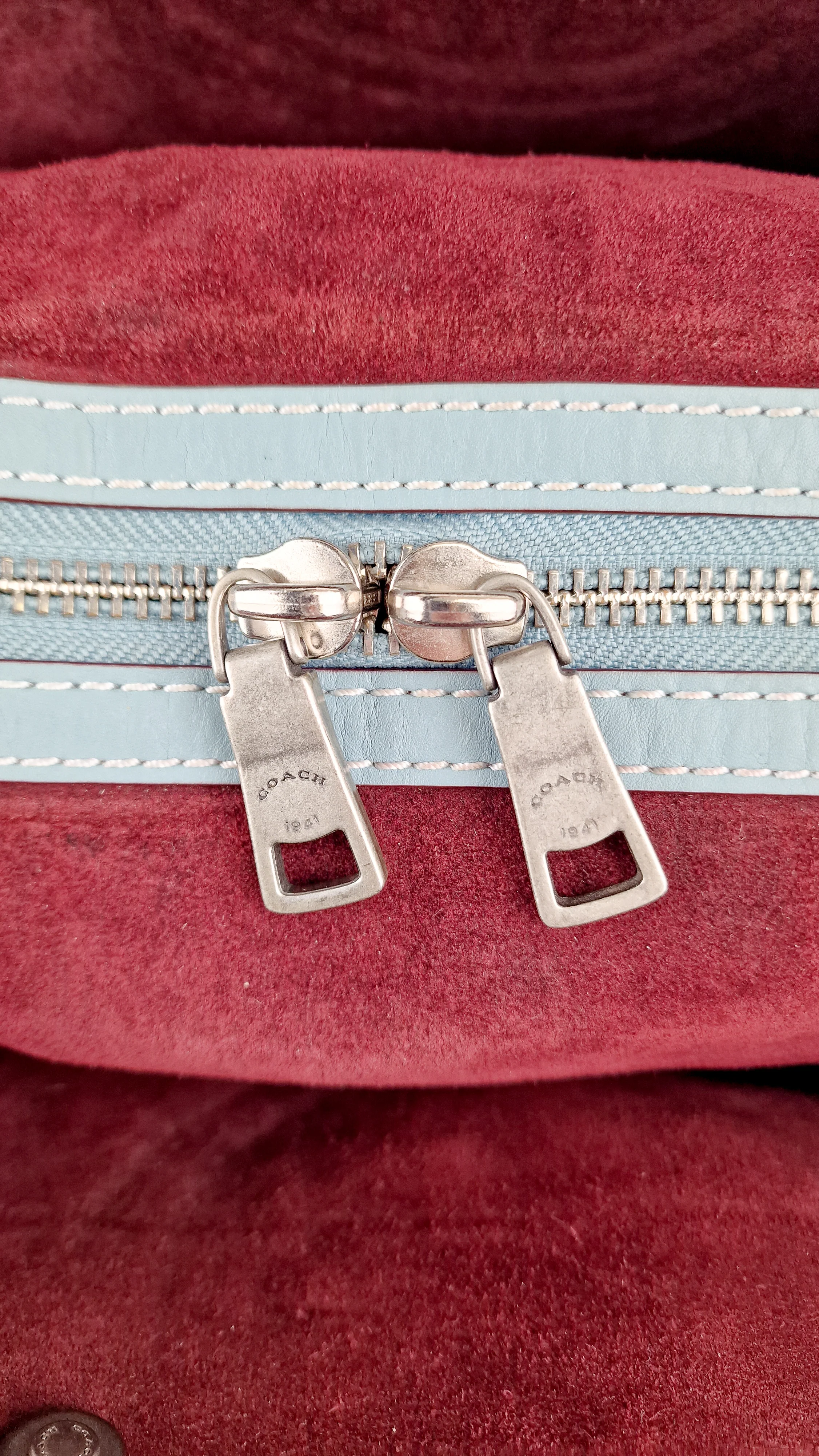Coach 1941 Rogue 31 in Steel Blue Nickel Silver Hardware Satchel Handbag Leather Coach 38124 - Image 14